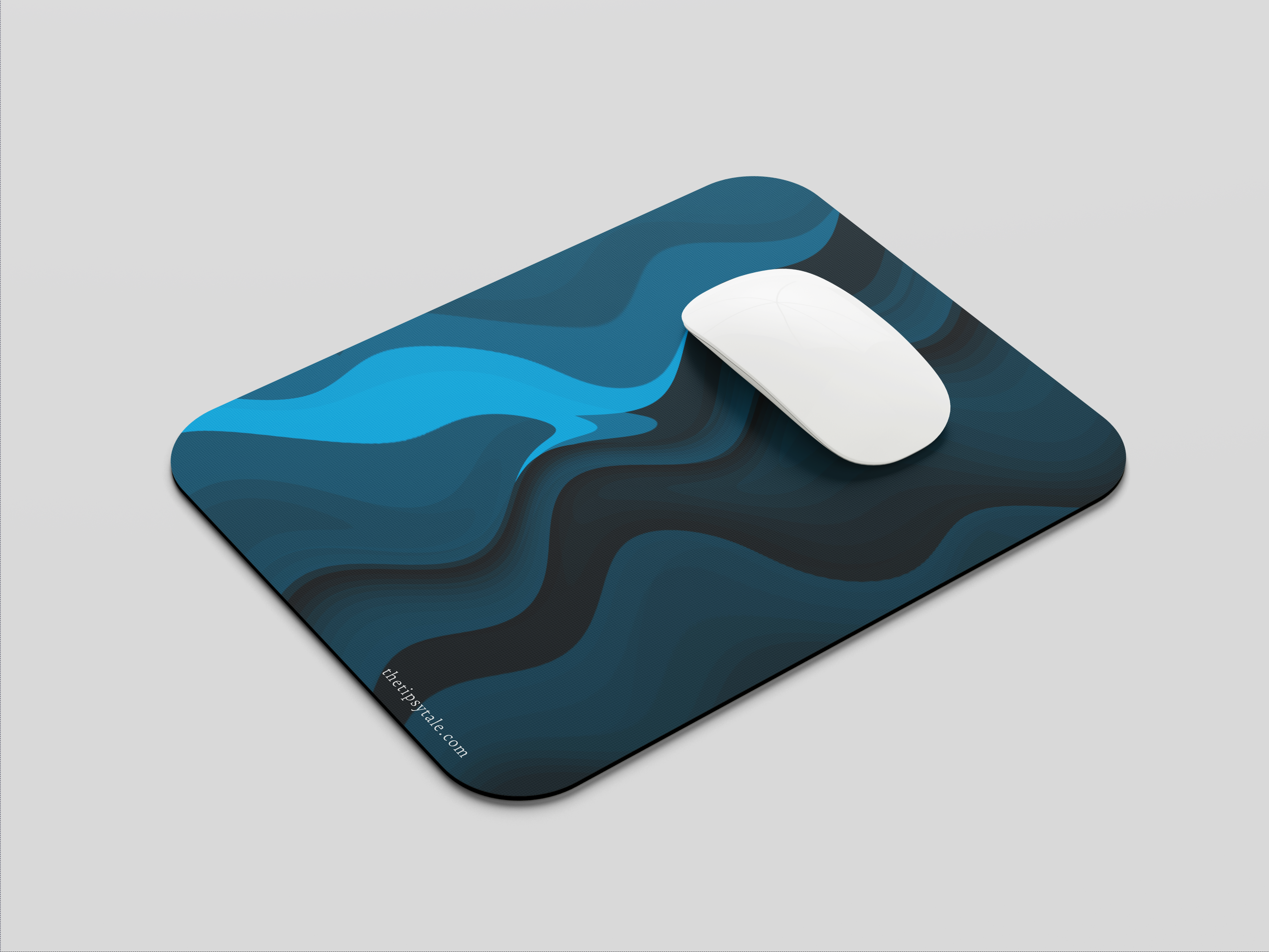 "BLUE WAVE ABSTRACT" Mousepad Enhance Your Workspace with Style