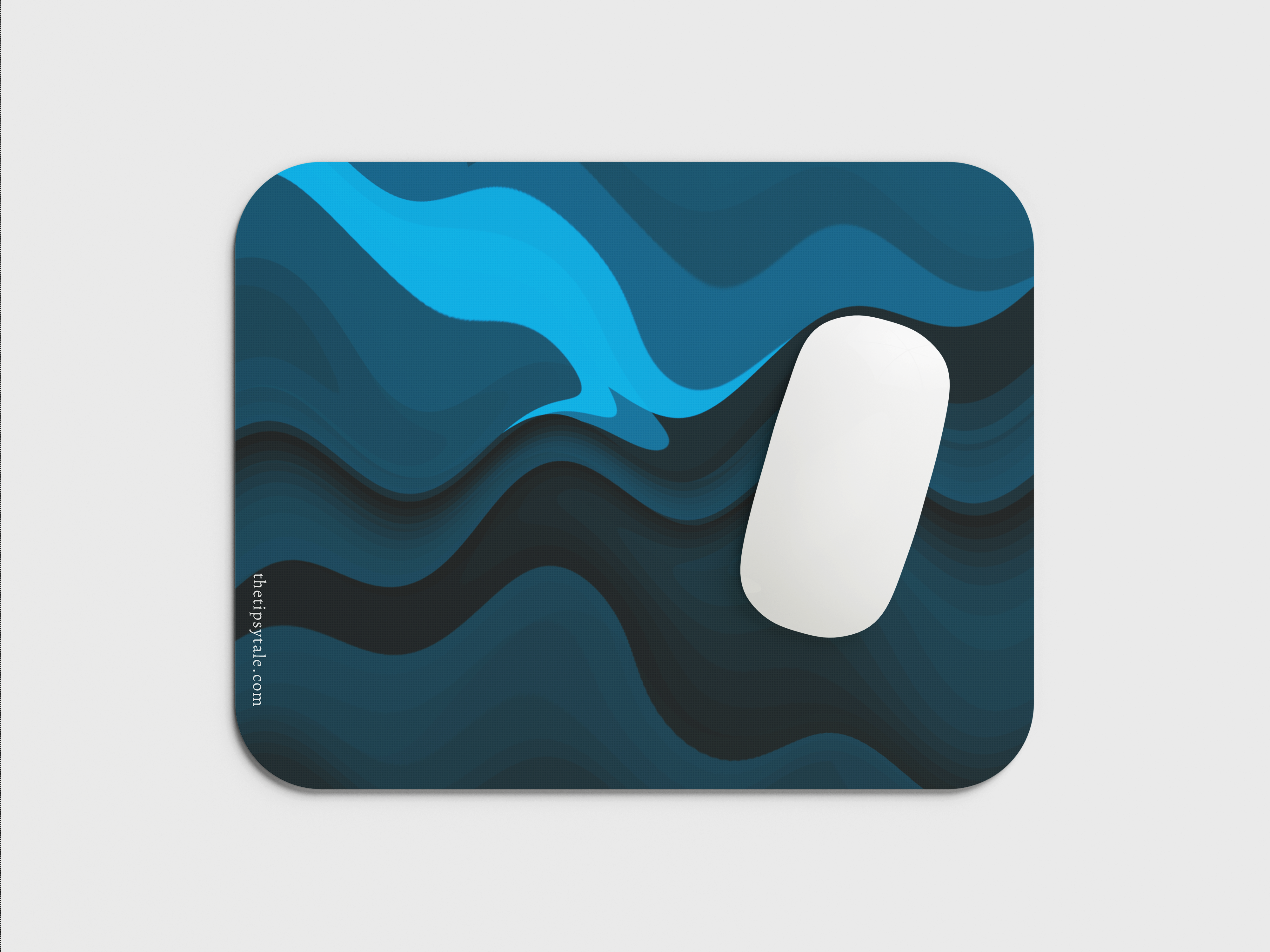 "BLUE WAVE ABSTRACT" Mousepad Enhance Your Workspace with Style