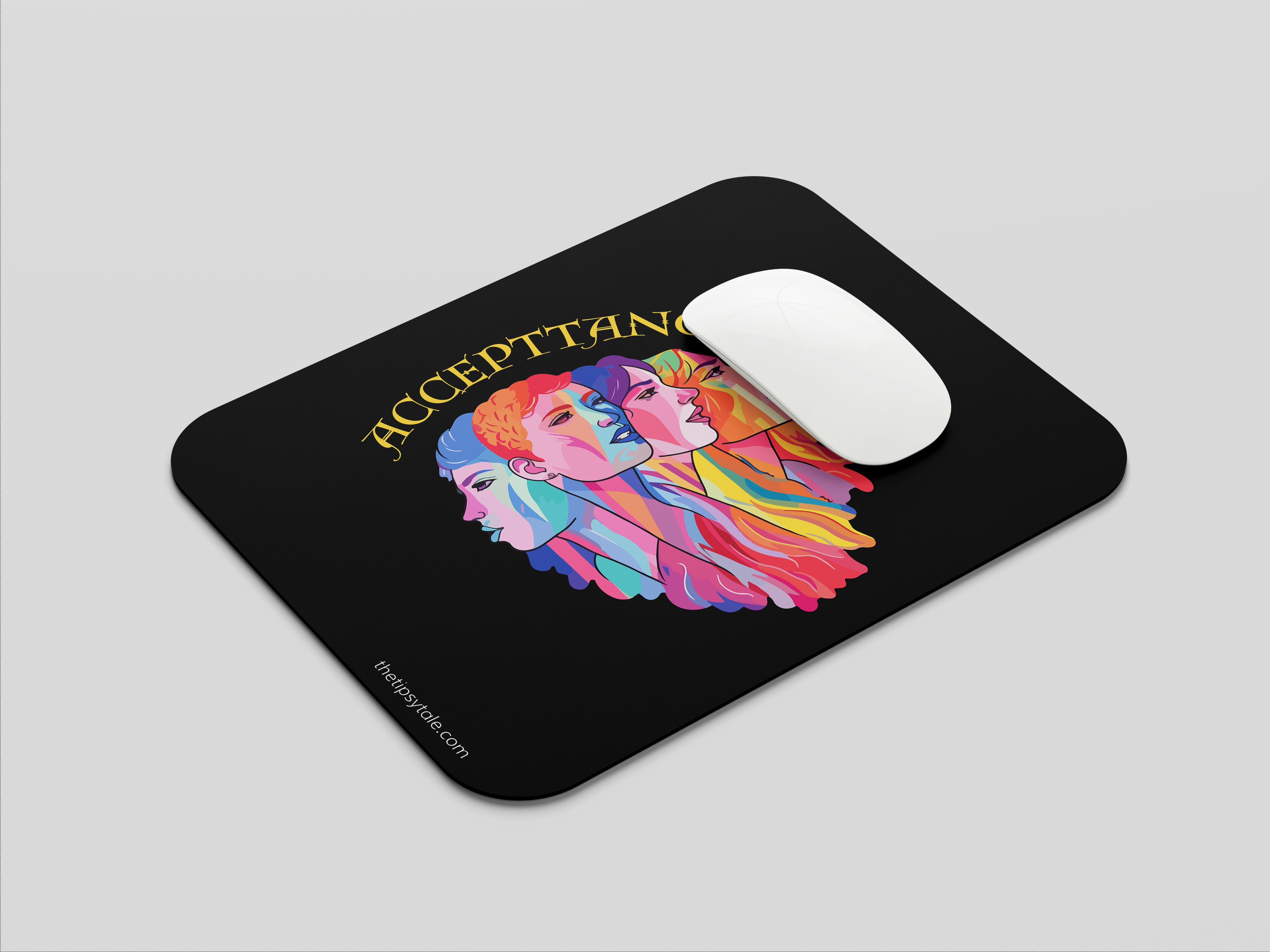 "ACCEPTANCE" LGBTQ EMPOWERING MOUSEPAD