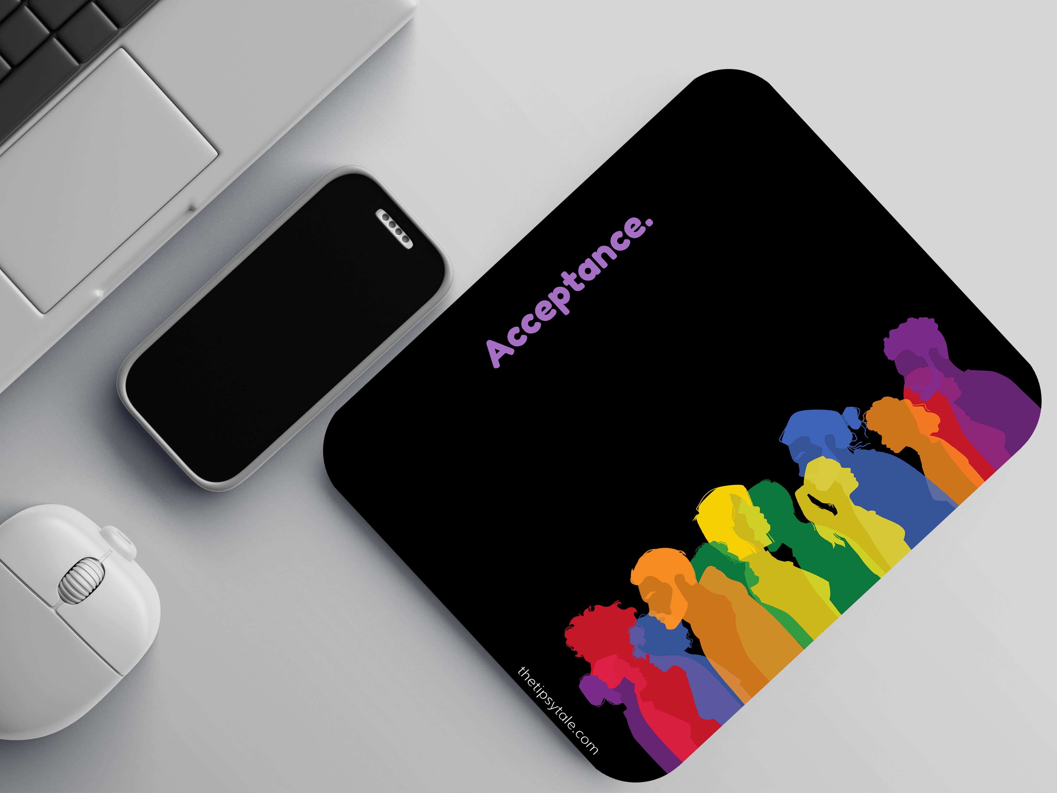 "ACCEPTANCE" LGBTQ SUPPORT MOUSEPAD