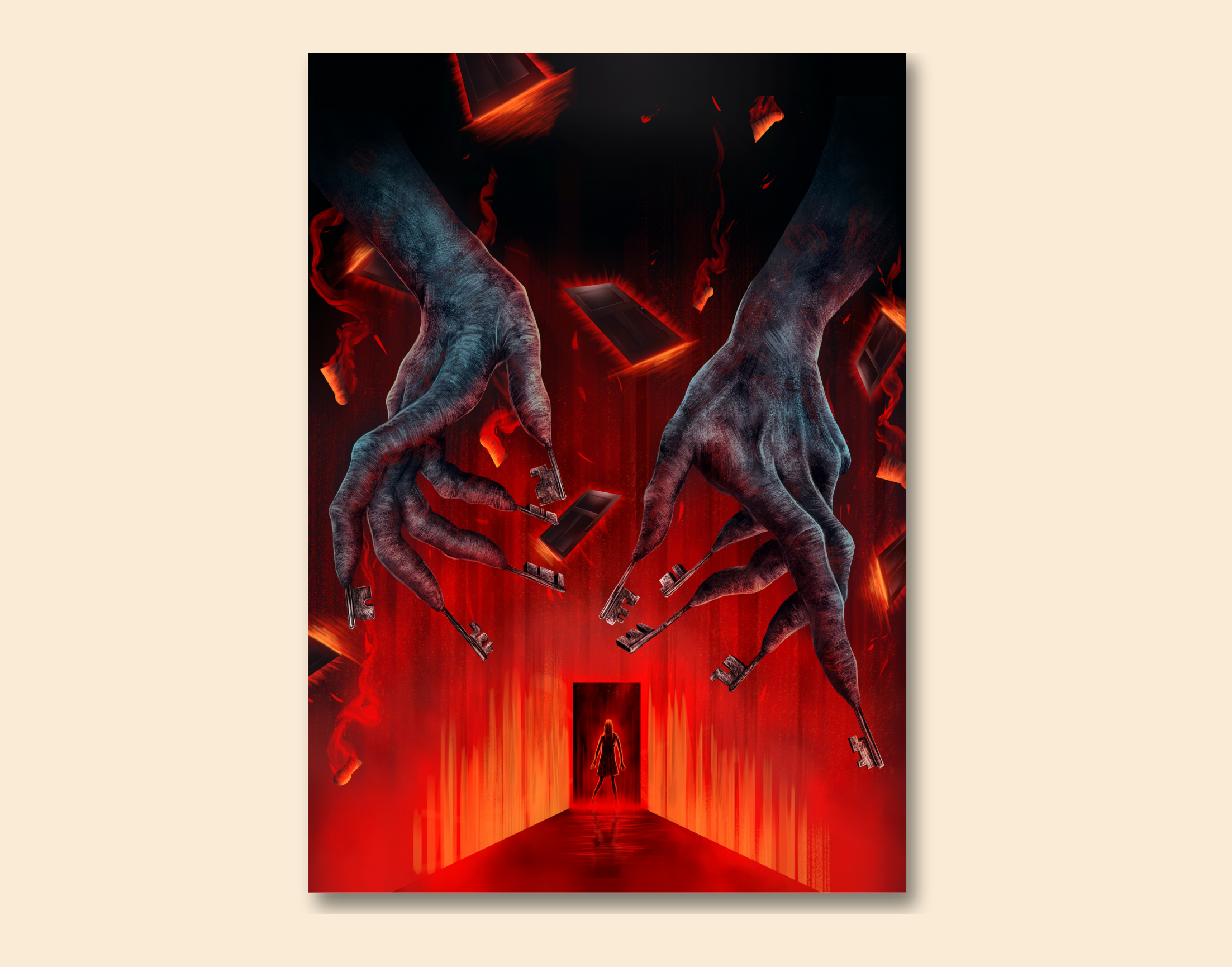 "WALK THROUGH THE EVIL"- Shiny & Sturdy Metallic Poster  Art That Pops & Sticks (Literally!)