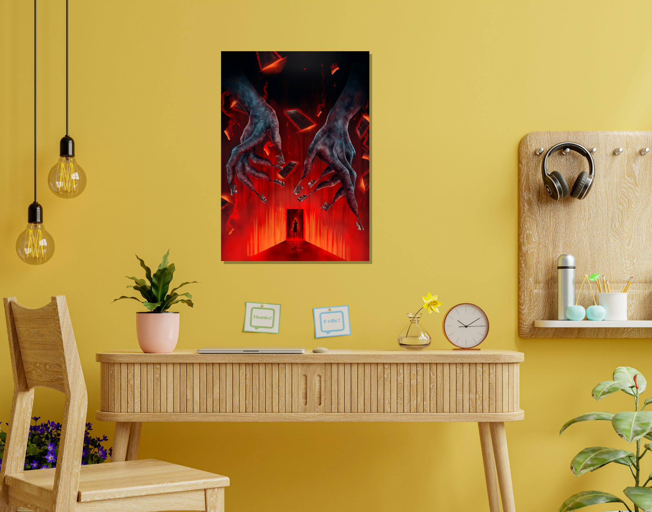 "WALK THROUGH THE EVIL"- Shiny & Sturdy Metallic Poster  Art That Pops & Sticks (Literally!)