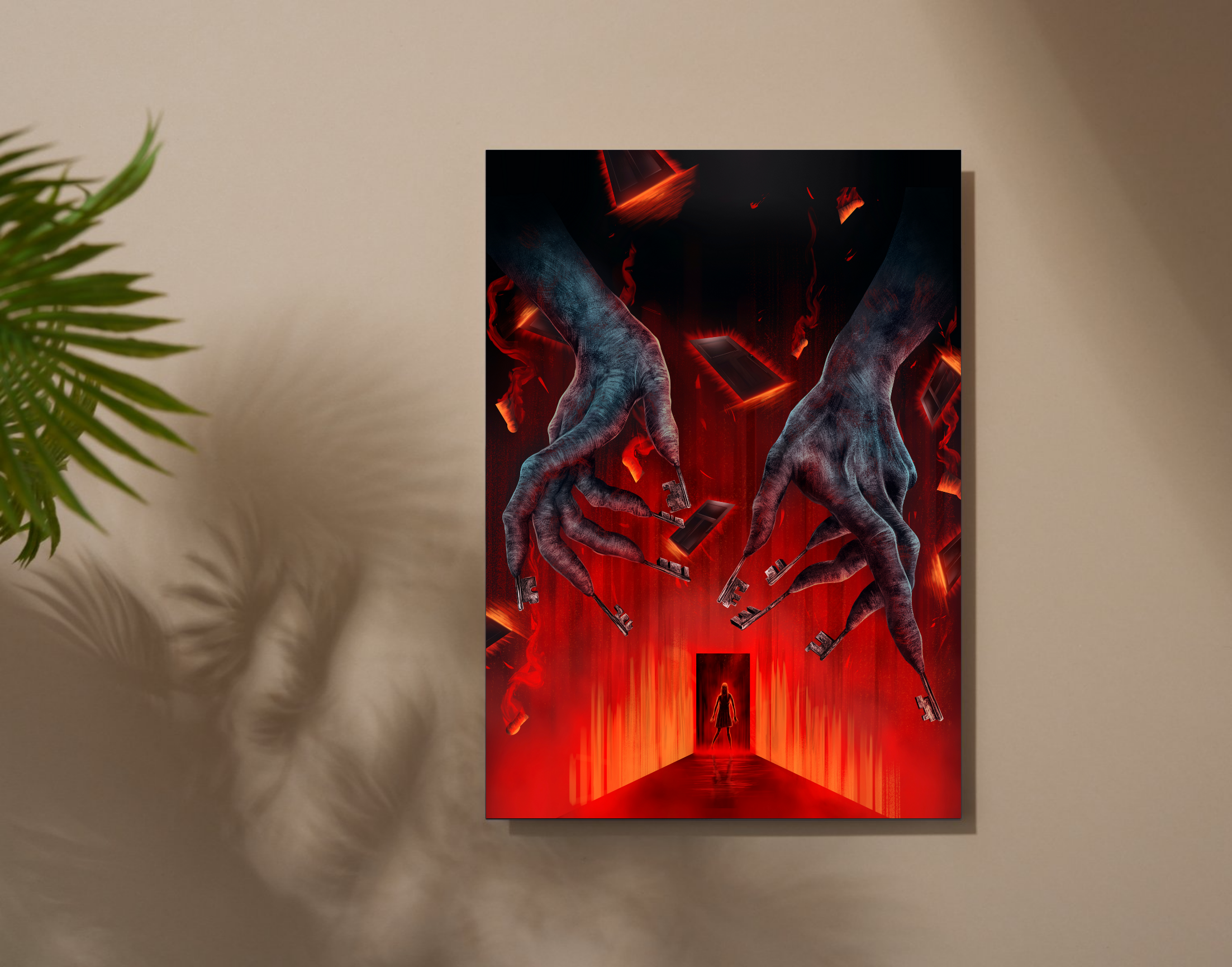 "WALK THROUGH THE EVIL"- Shiny & Sturdy Metallic Poster  Art That Pops & Sticks (Literally!)