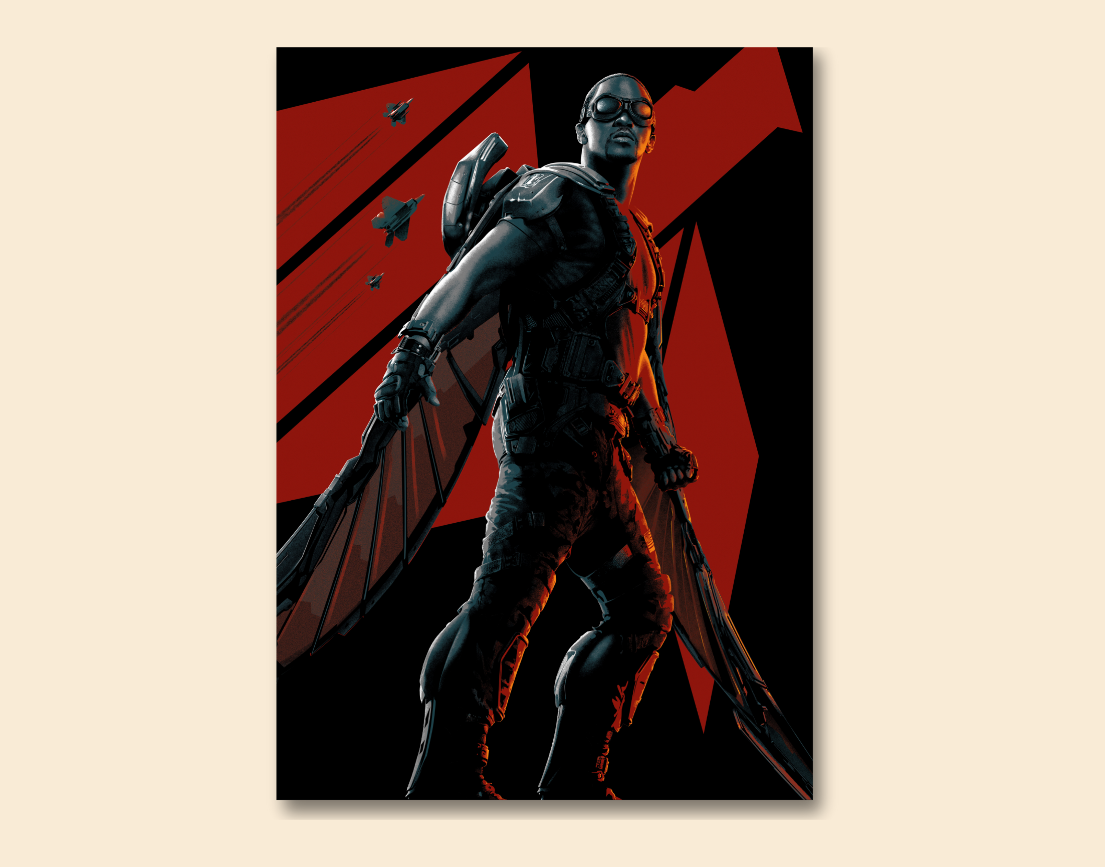 "FALCON: FAN DESIGN"- Shiny & Sturdy Metallic Poster  Art That Pops & Sticks (Literally!)