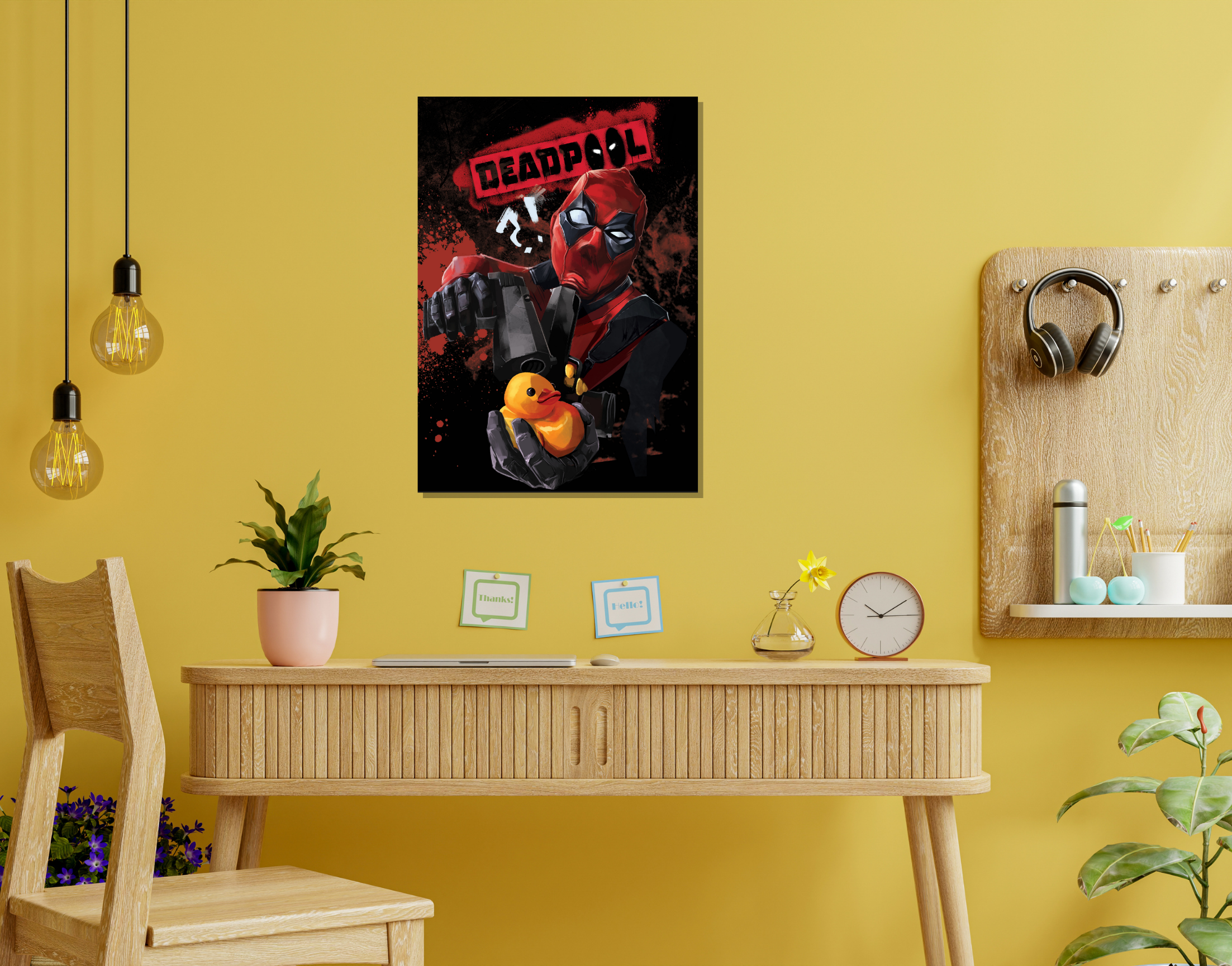 "DEADPOOL: SHOOT THE DOLL"- Shiny & Sturdy Metallic Poster  Art That Pops & Sticks (Literally!)