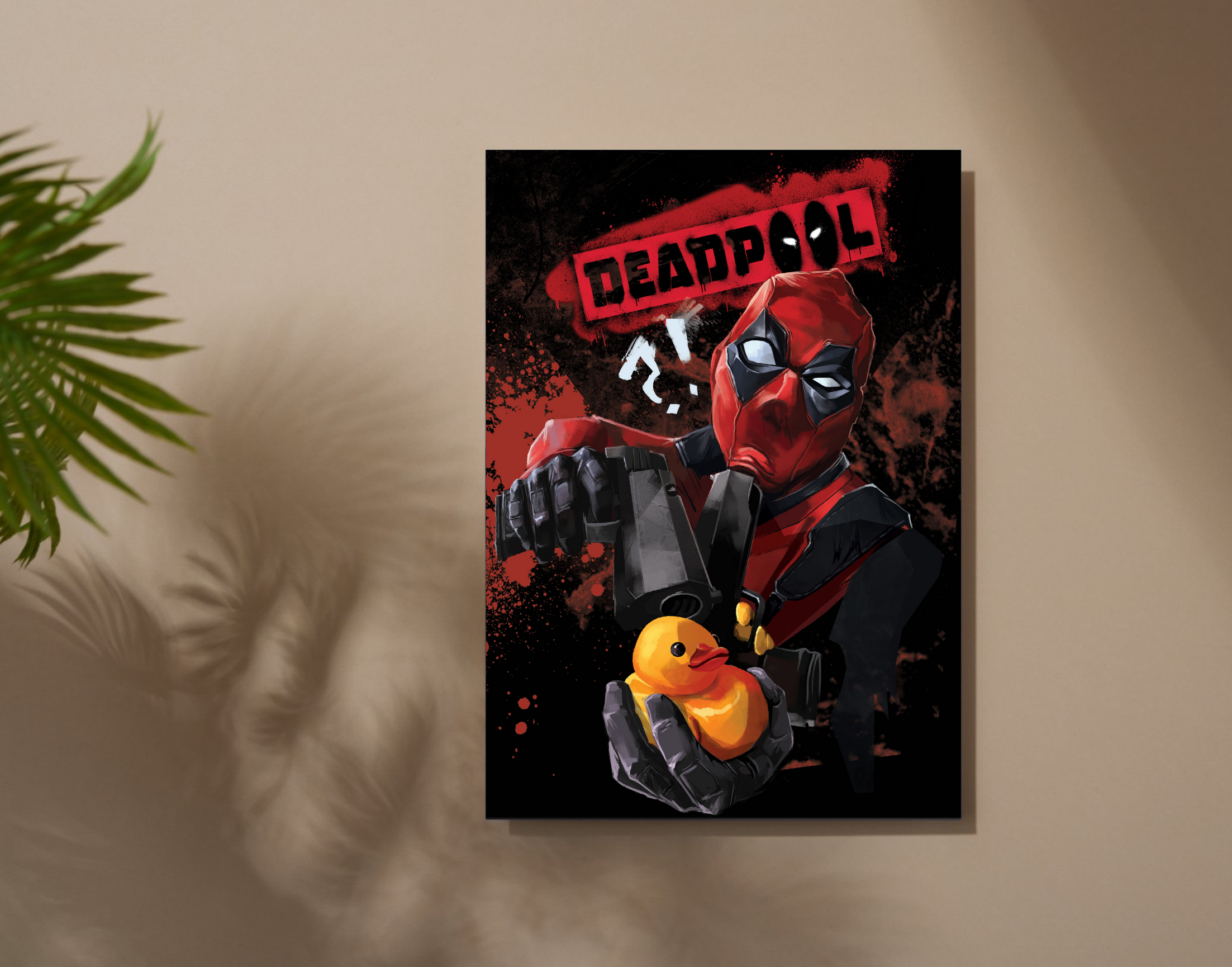 "DEADPOOL: SHOOT THE DOLL"- Shiny & Sturdy Metallic Poster  Art That Pops & Sticks (Literally!)