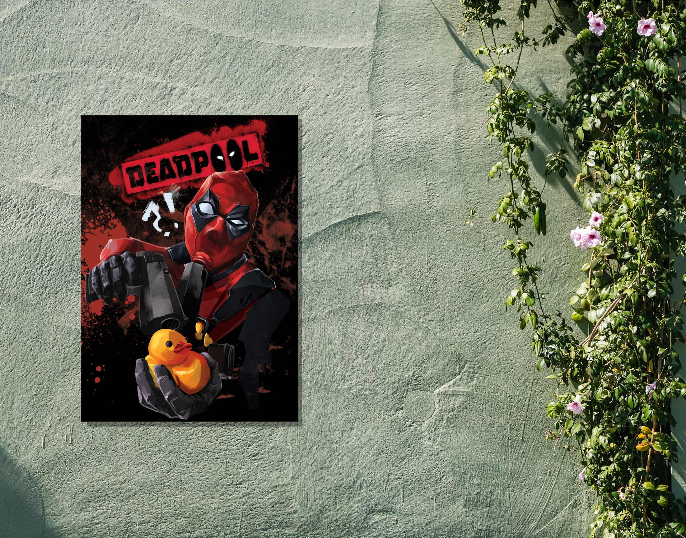 "DEADPOOL: SHOOT THE DOLL"- Shiny & Sturdy Metallic Poster  Art That Pops & Sticks (Literally!)