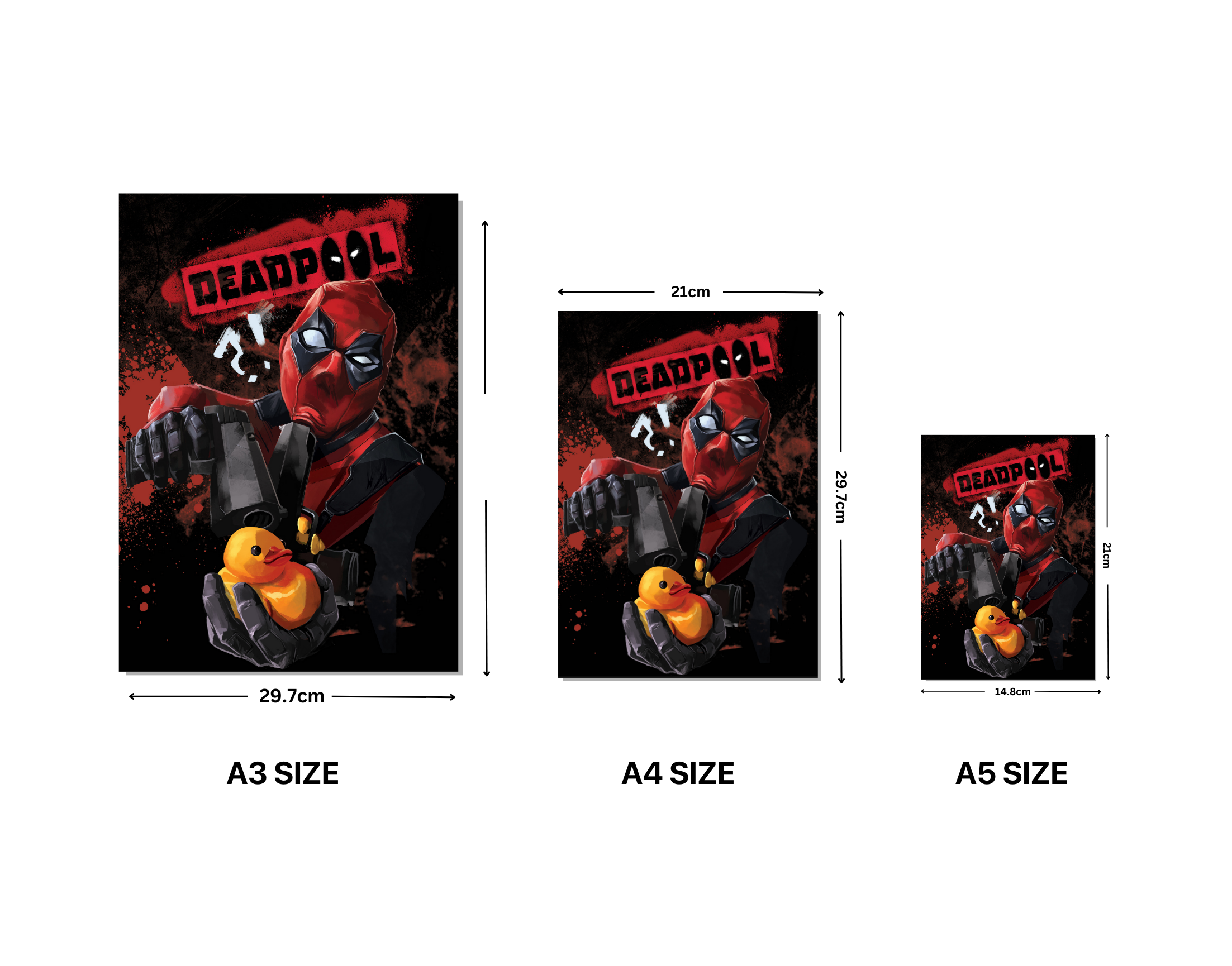 "DEADPOOL: SHOOT THE DOLL"- Shiny & Sturdy Metallic Poster  Art That Pops & Sticks (Literally!)