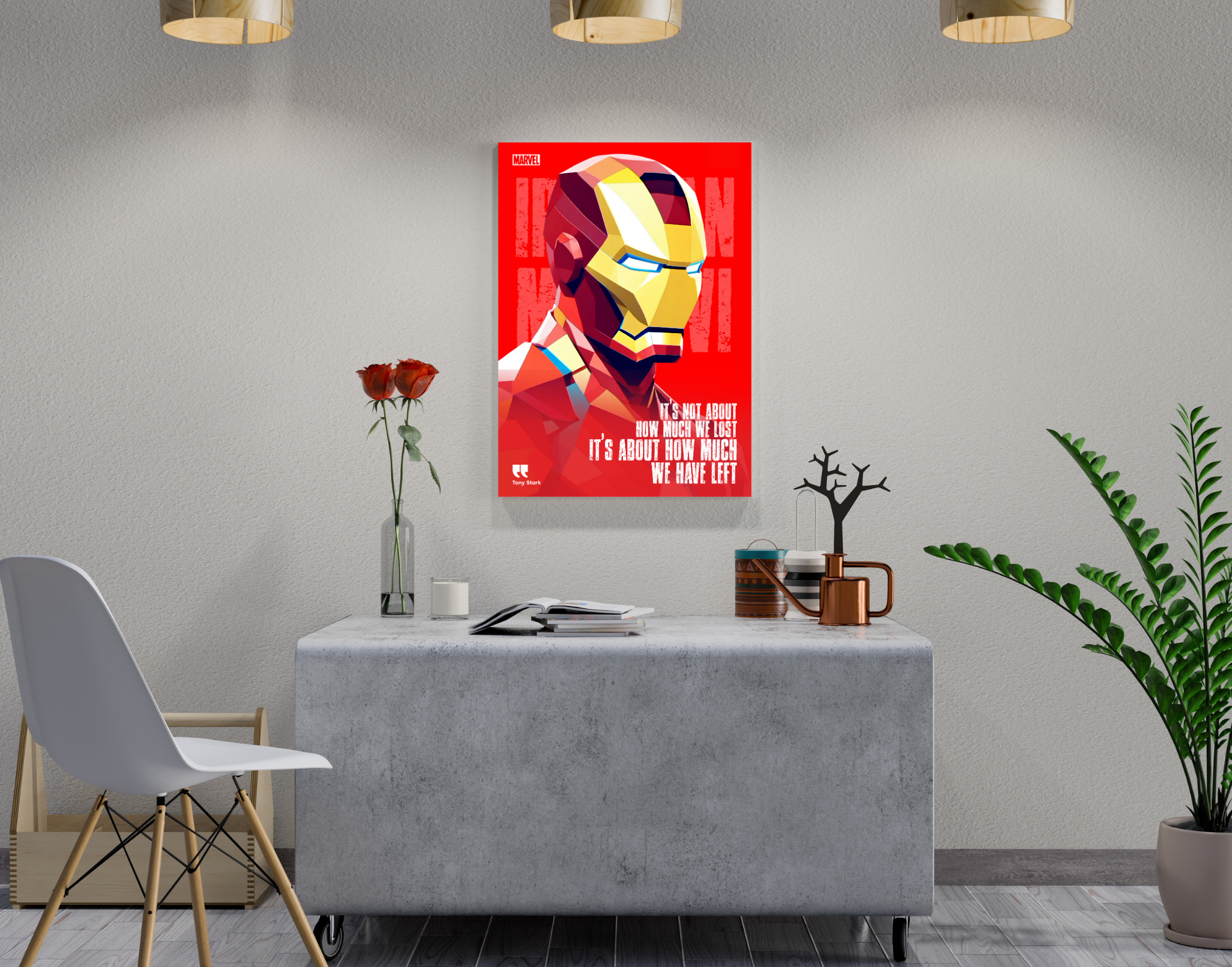 "THE IRON MAN: TONY STARK"- Shiny & Sturdy Metallic Poster  Art That Pops & Sticks (Literally!)