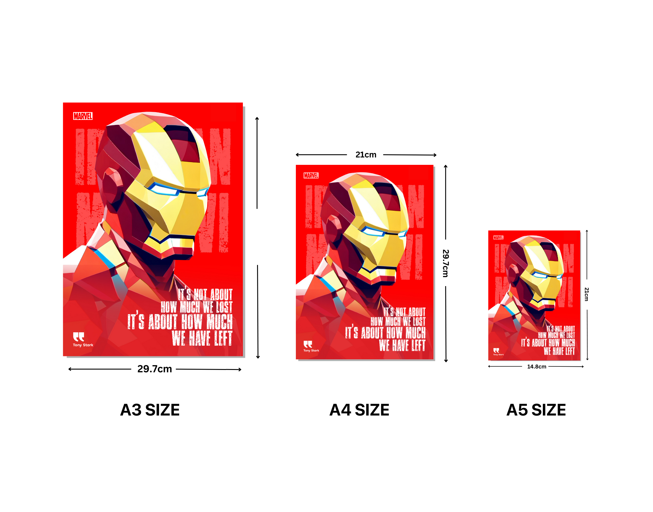 "THE IRON MAN: TONY STARK"- Shiny & Sturdy Metallic Poster  Art That Pops & Sticks (Literally!)