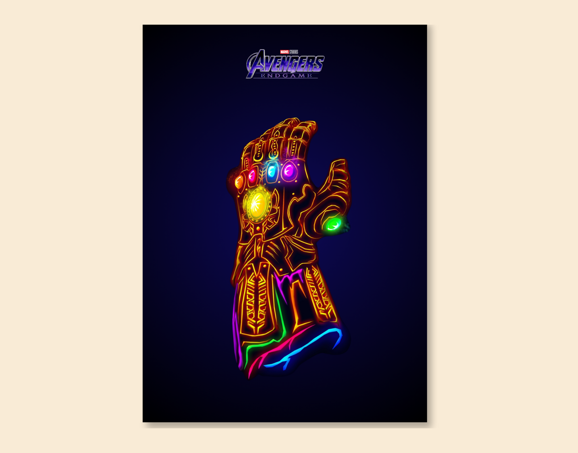 "THANOS-INFINITY STONES"- Shiny & Sturdy Metallic Poster  Art That Pops & Sticks (Literally!)