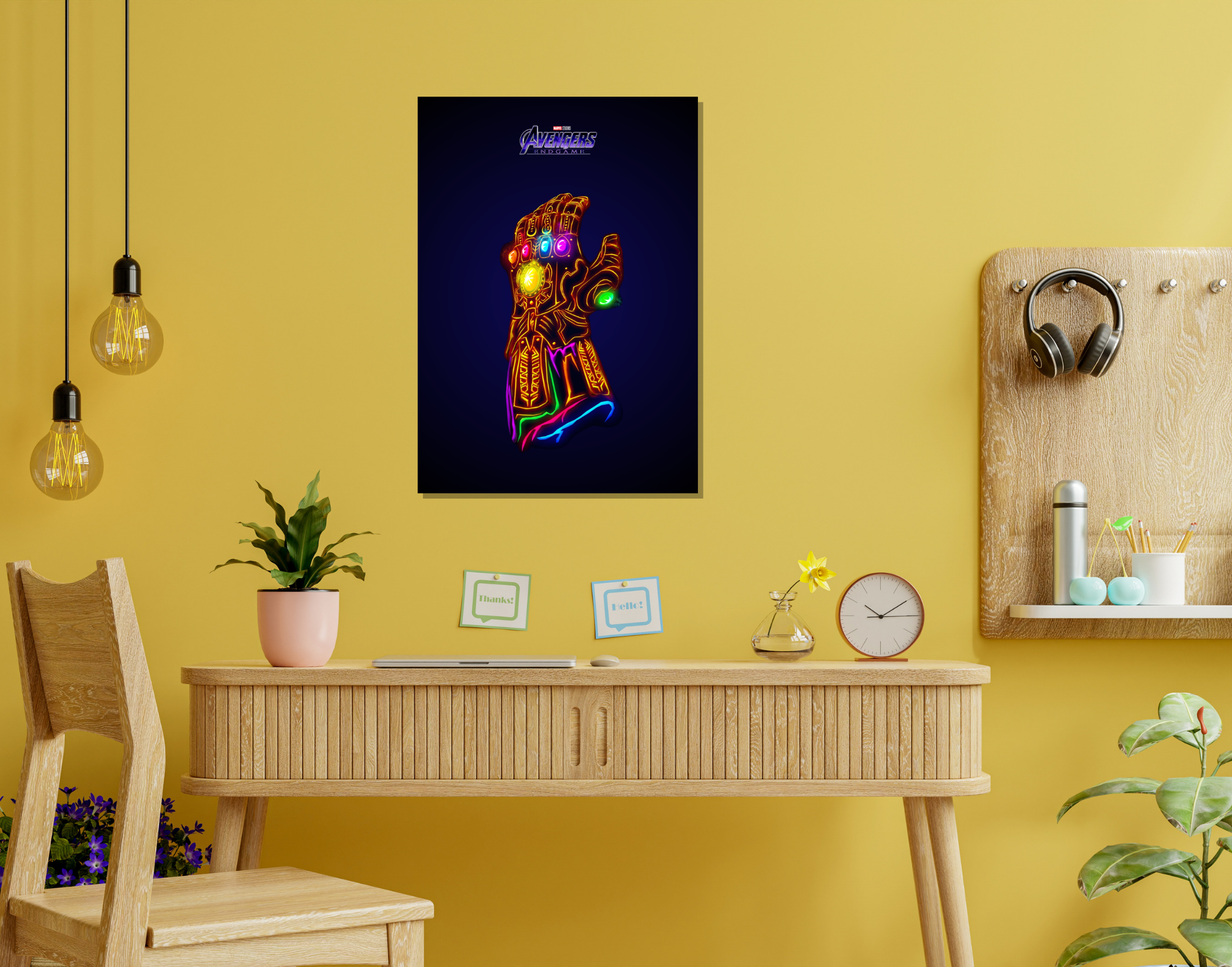 "THANOS-INFINITY STONES"- Shiny & Sturdy Metallic Poster  Art That Pops & Sticks (Literally!)