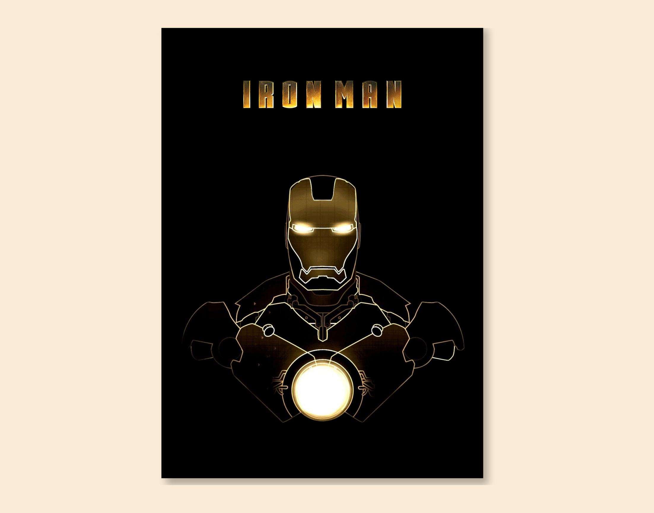 "IRON MAN-MARVEL STAR"- Shiny & Sturdy Metallic Poster  Art That Pops & Sticks (Literally!)