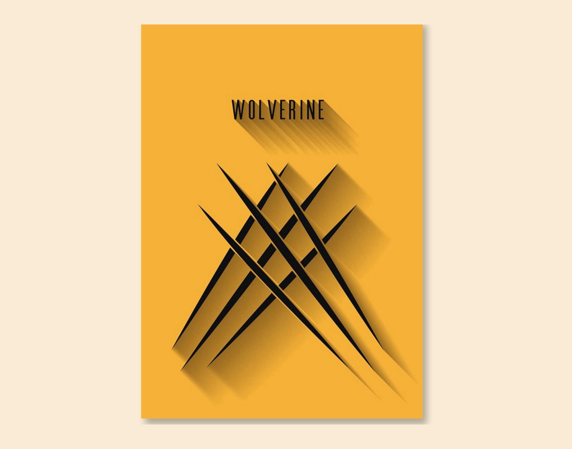 "WOLVERINE-CLAWS"- Shiny & Sturdy Metallic Poster  Art That Pops & Sticks (Literally!)