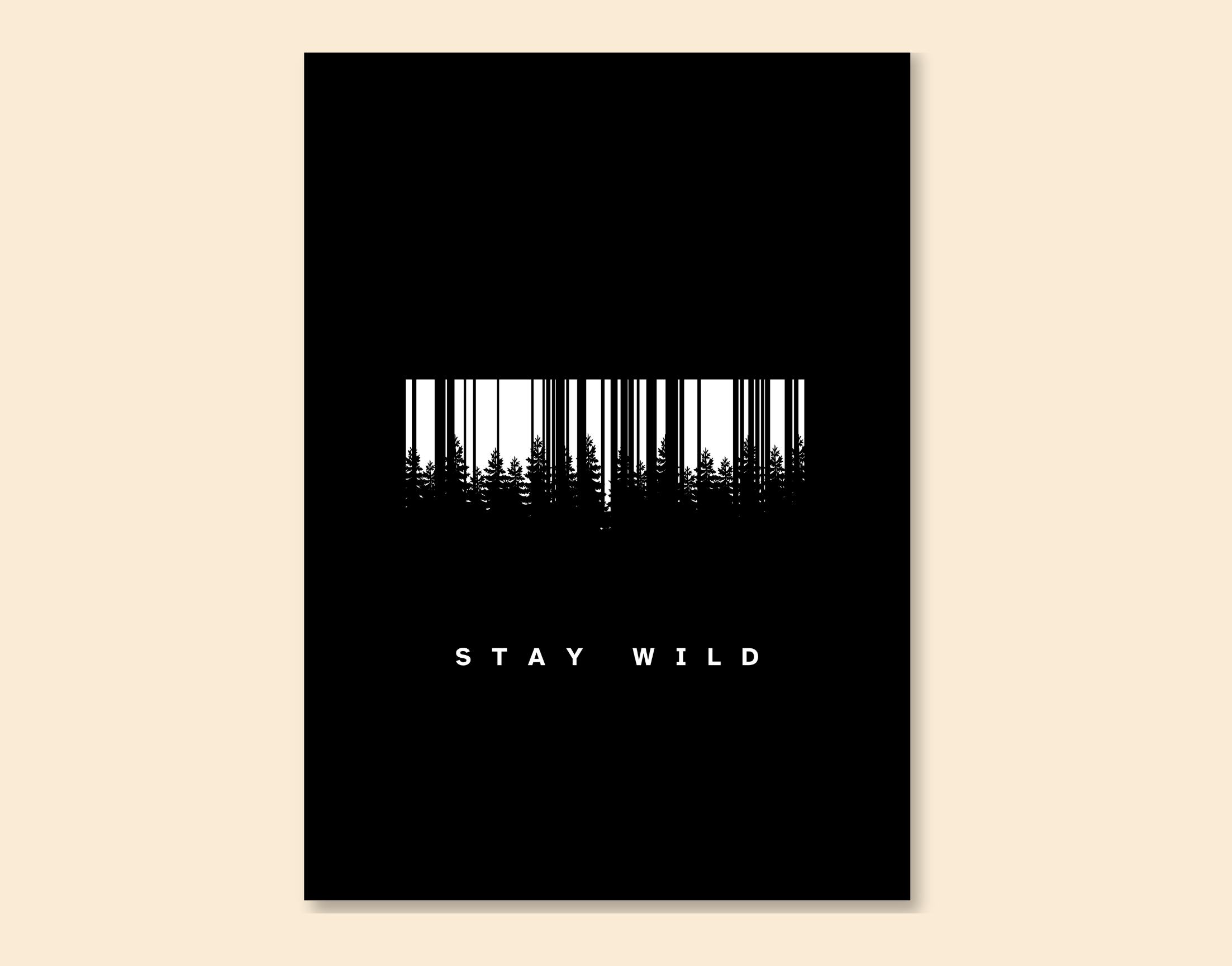 "STAY WILD IN THE FOREST"- Shiny & Sturdy Metallic Poster  Art That Pops & Sticks (Literally!)