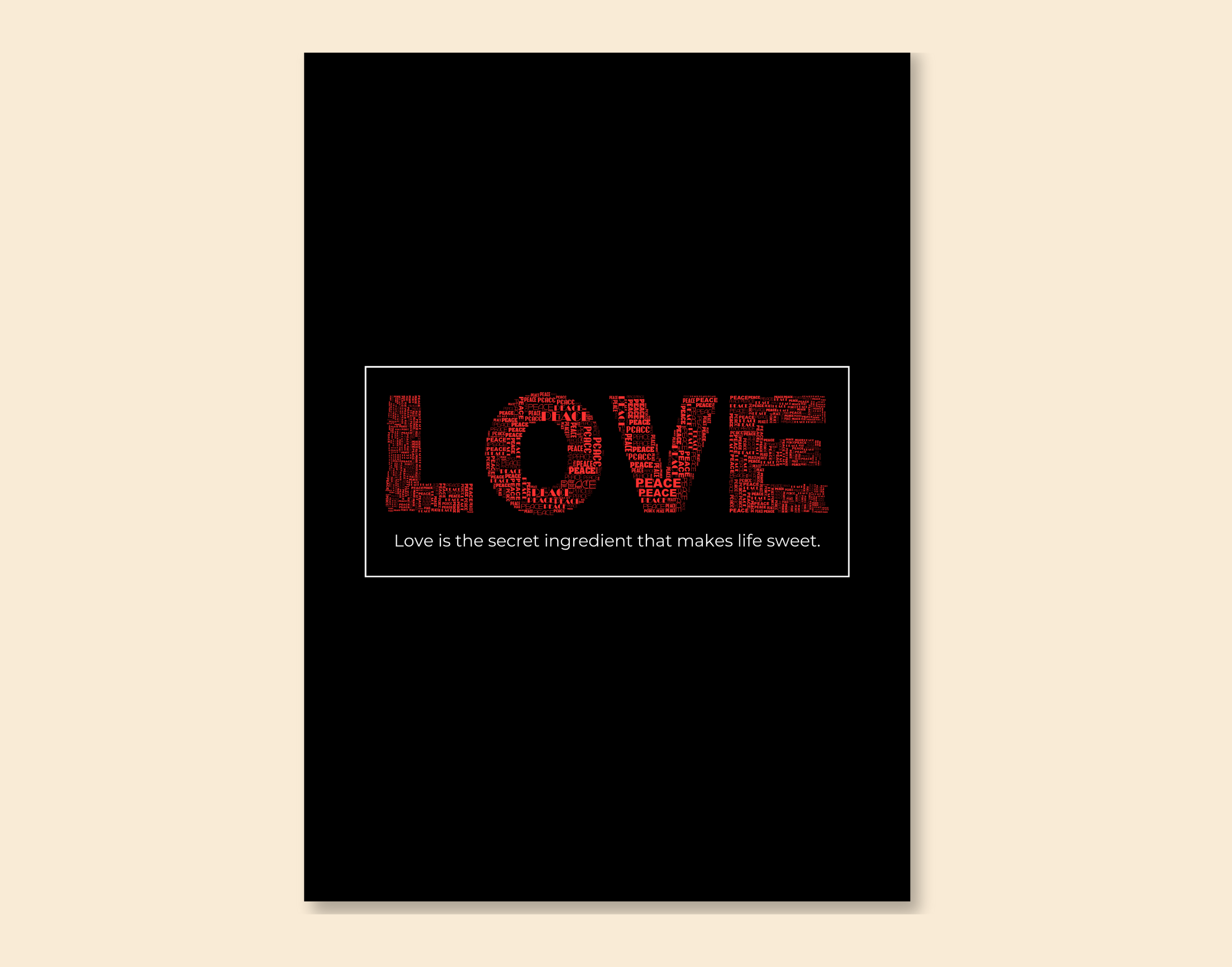 "LOVE- SWEET LIFE"- Shiny & Sturdy Metallic Poster  Art That Pops & Sticks (Literally!)