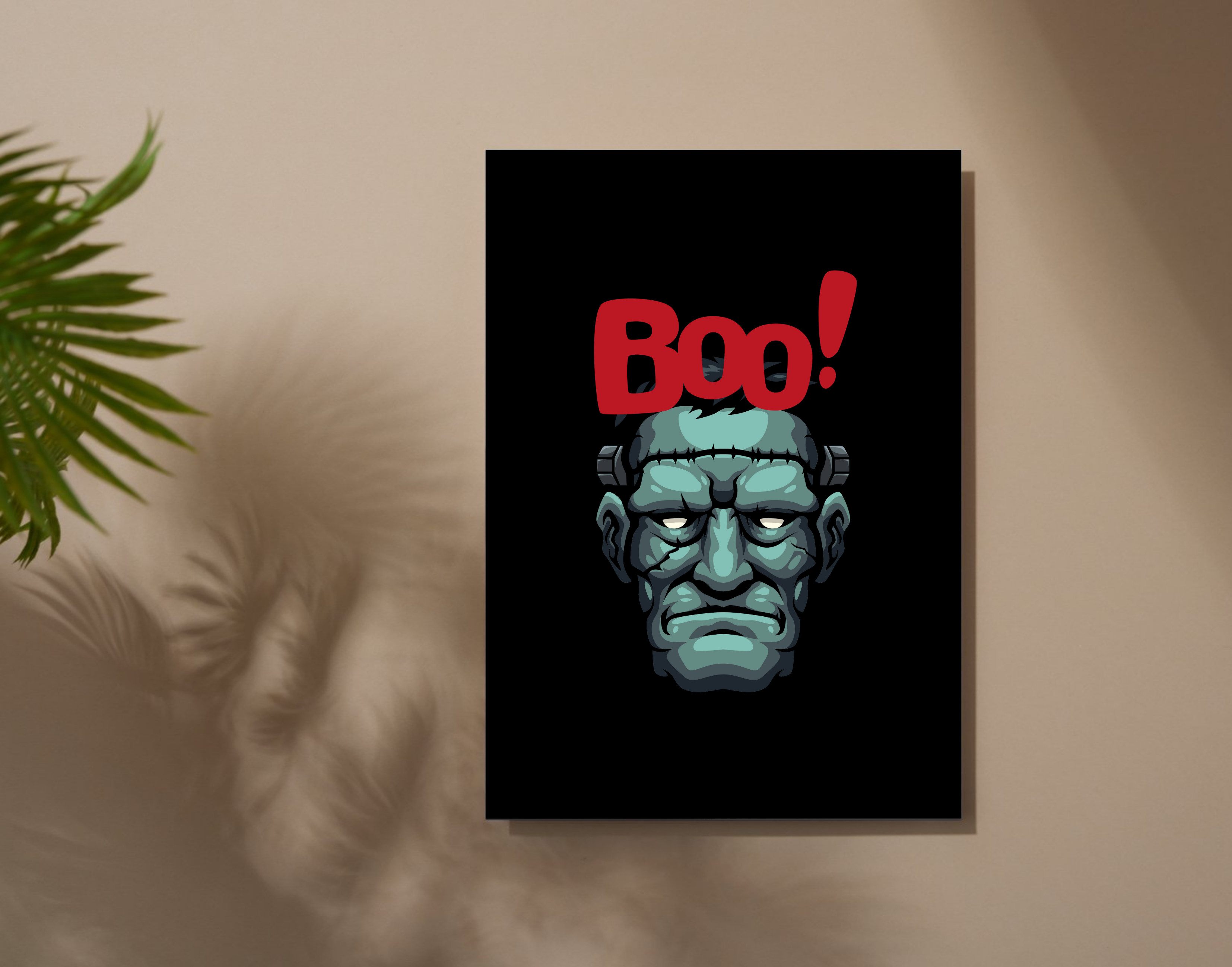 "BOO SCARY"- Shiny & Sturdy Metallic Poster  Art That Pops & Sticks (Literally!)