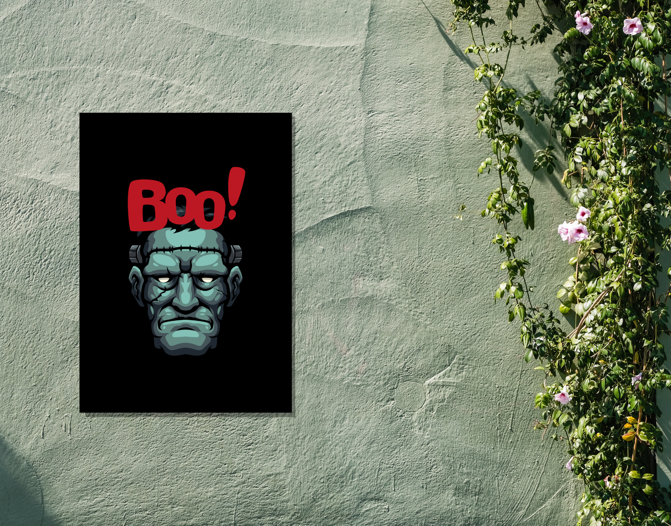 "BOO SCARY"- Shiny & Sturdy Metallic Poster  Art That Pops & Sticks (Literally!)