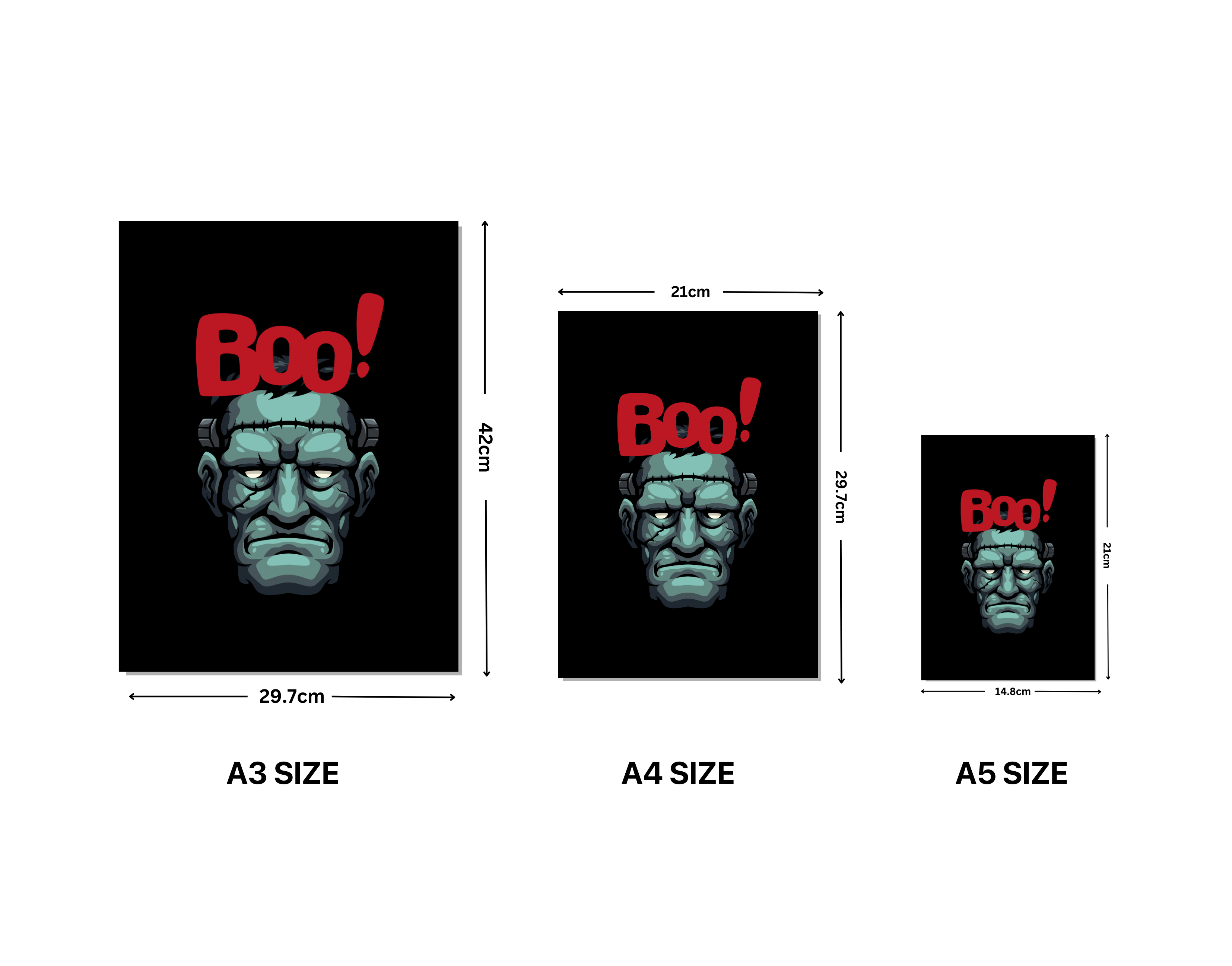 "BOO SCARY"- Shiny & Sturdy Metallic Poster  Art That Pops & Sticks (Literally!)