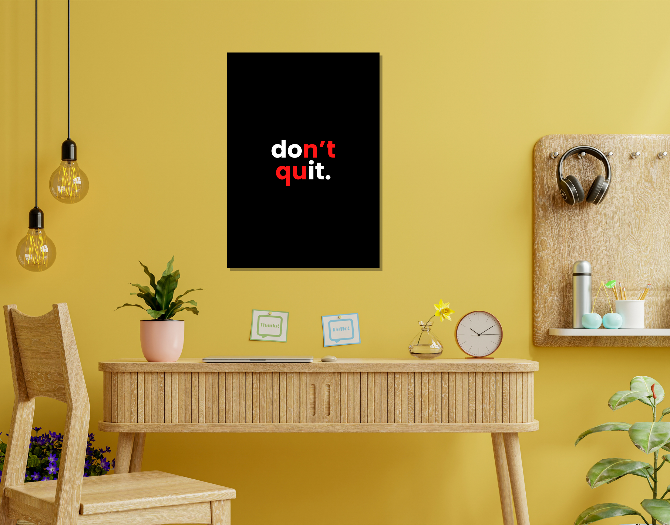 "DON'T QUIT- MOTIVATION"- Shiny & Sturdy Metallic Poster  Art That Pops & Sticks (Literally!)