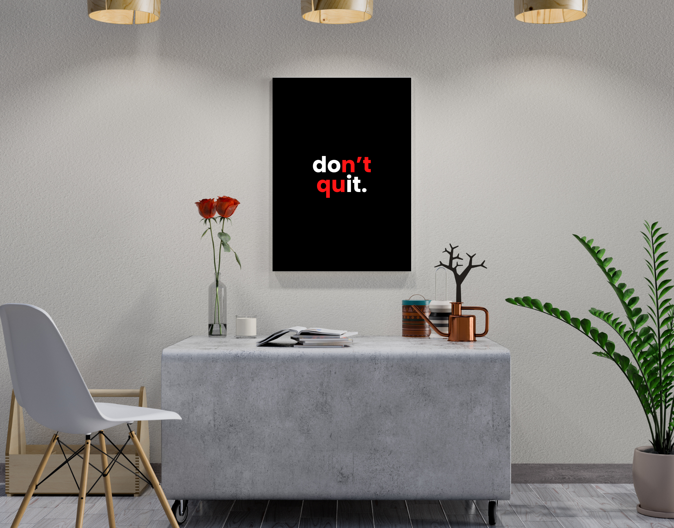 "DON'T QUIT- MOTIVATION"- Shiny & Sturdy Metallic Poster  Art That Pops & Sticks (Literally!)