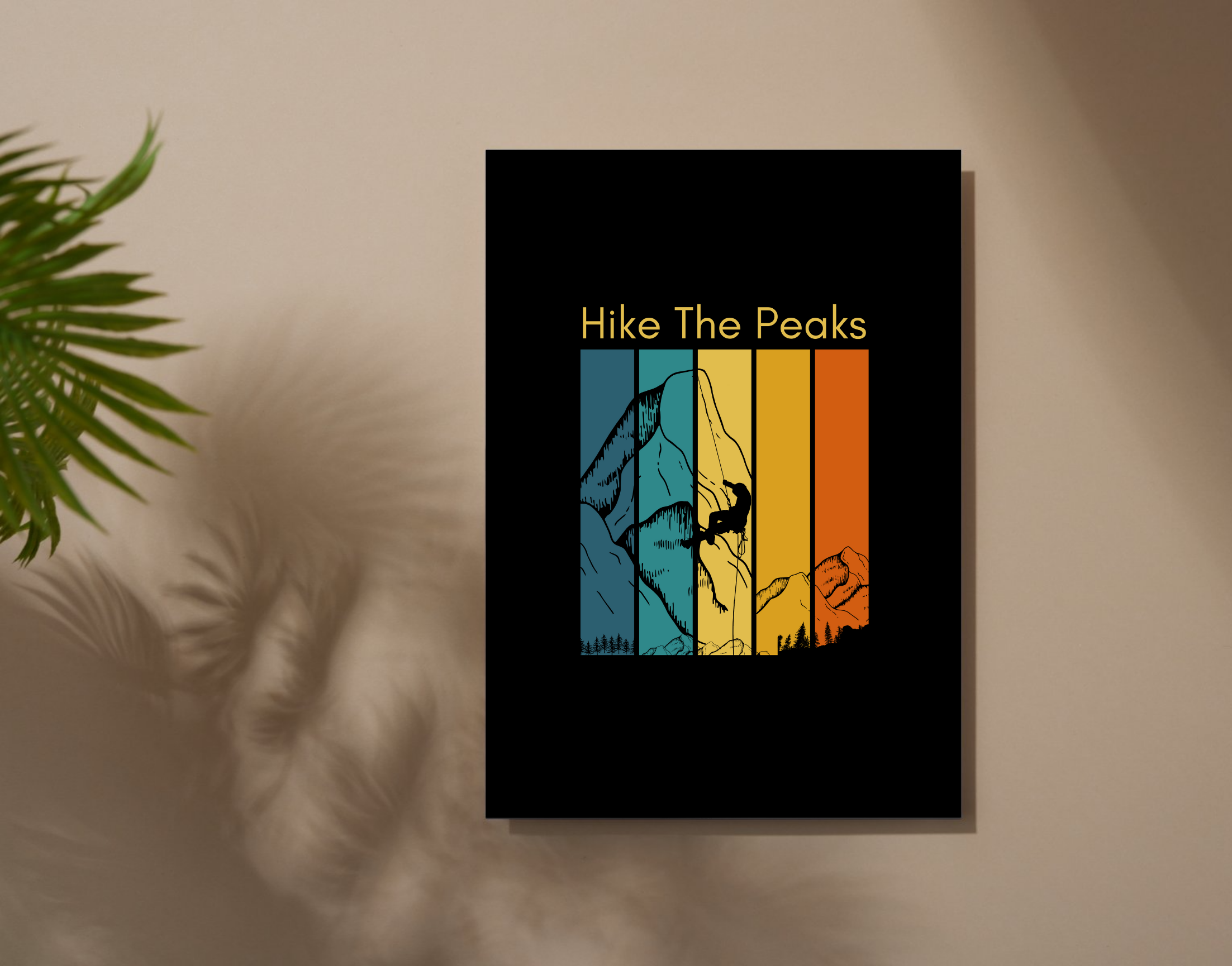 "HIKE THROUGH PEAKS"- Shiny & Sturdy Metallic Poster  Art That Pops & Sticks (Literally!)