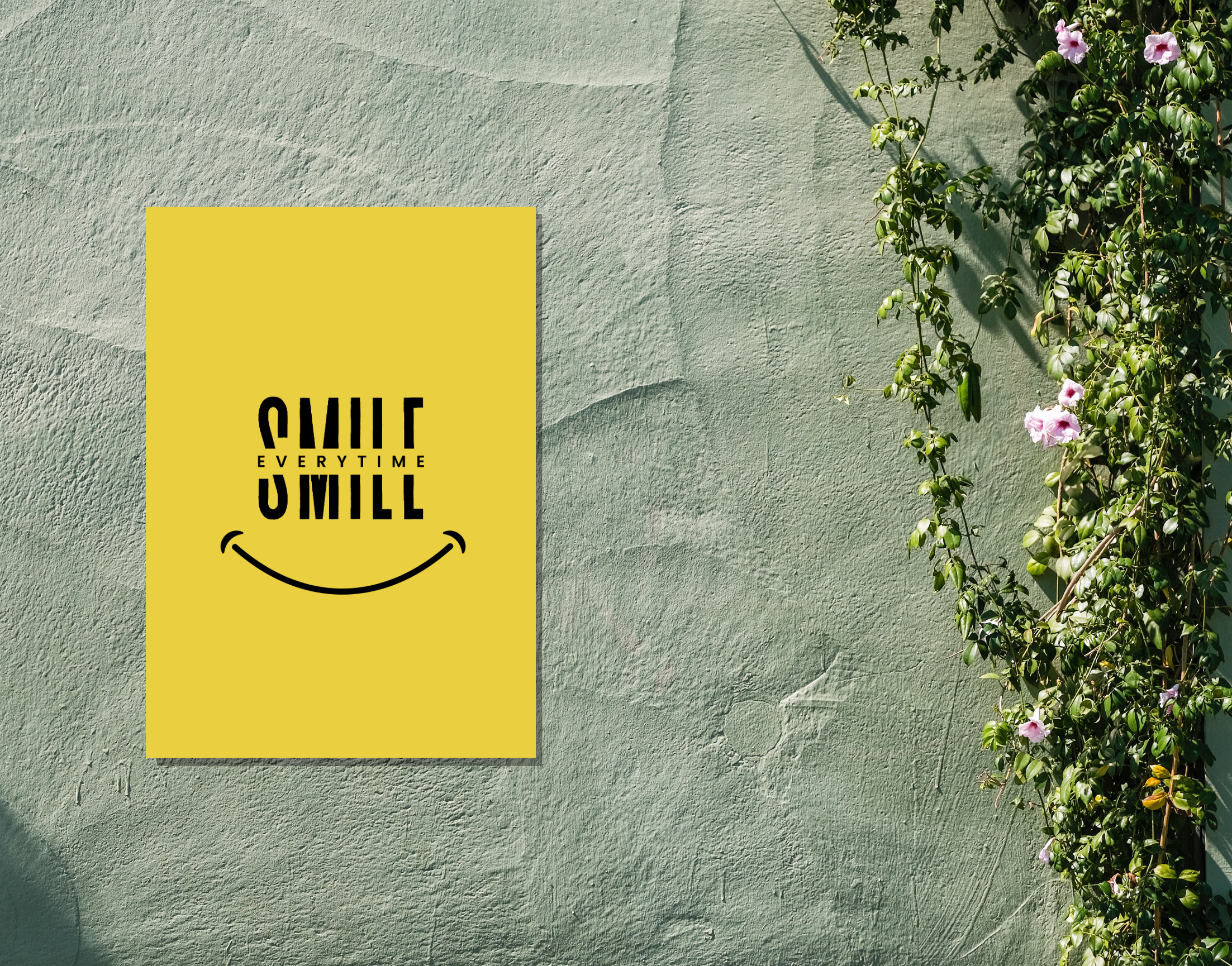 "SMILE EVERYTIME"- Shiny & Sturdy Metallic Poster  Art That Pops & Sticks (Literally!)