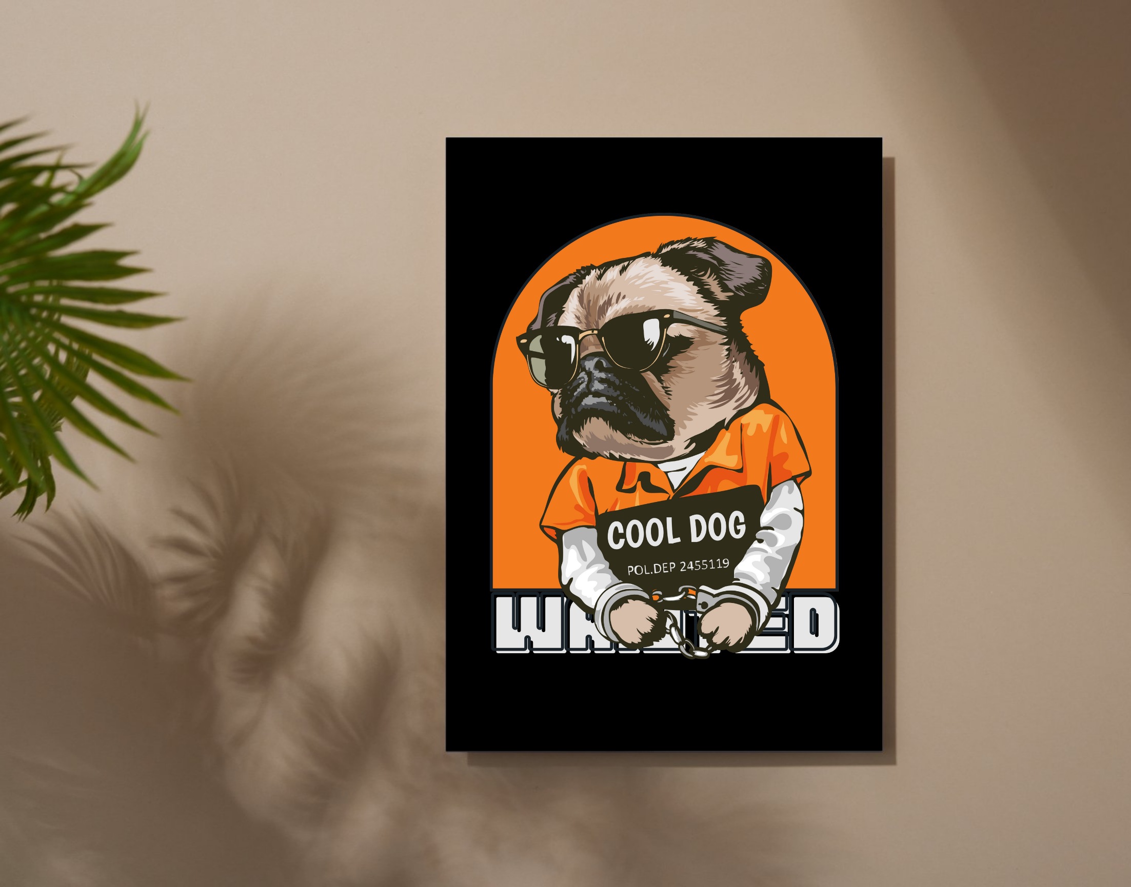 "Cool Dog"- Shiny & Sturdy Metallic Poster  Art That Pops & Sticks (Literally!)