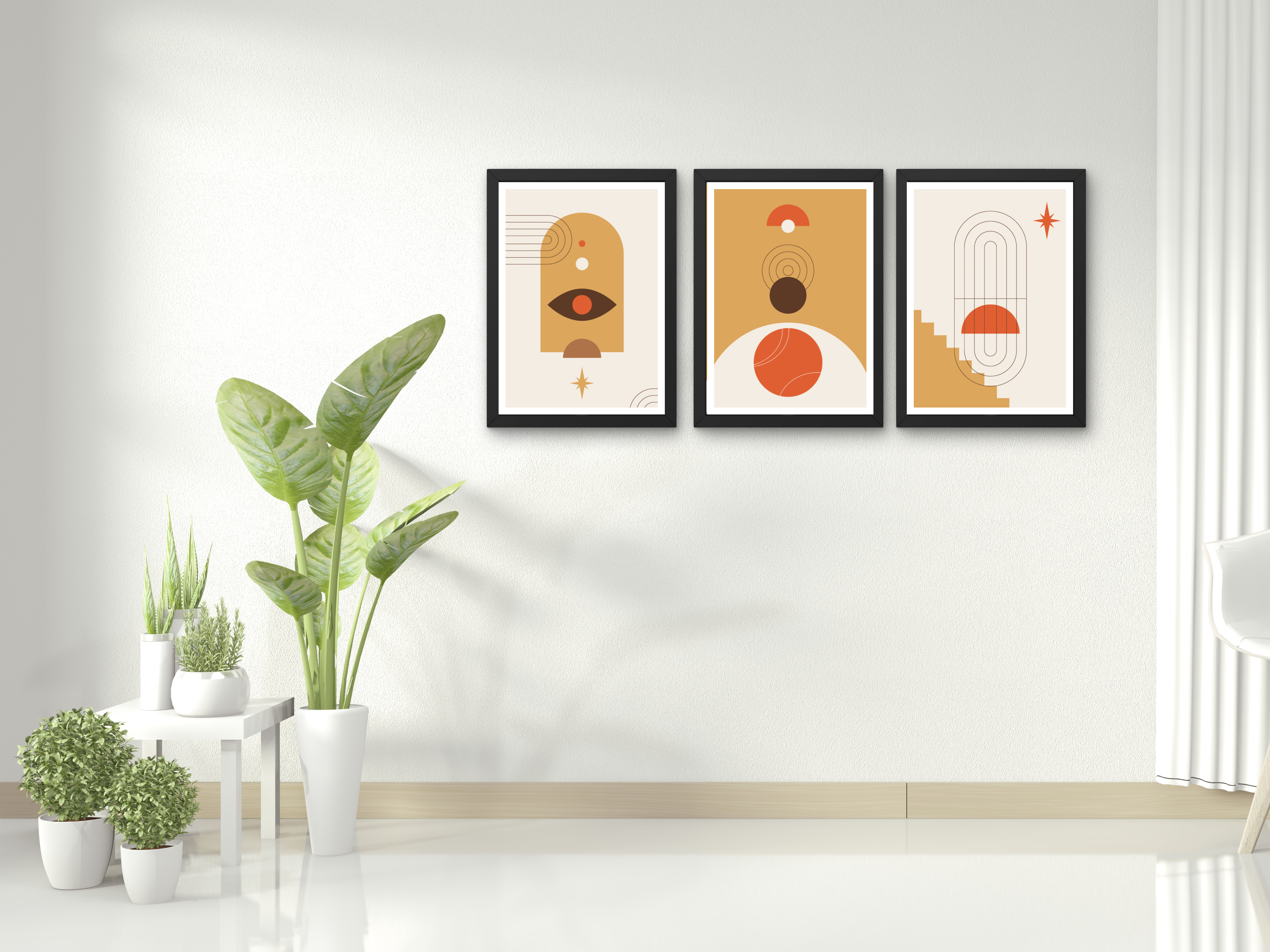 FRAMED "Abstract Art" Set of 4 Posters – A4 Size- Aesthetic Theme