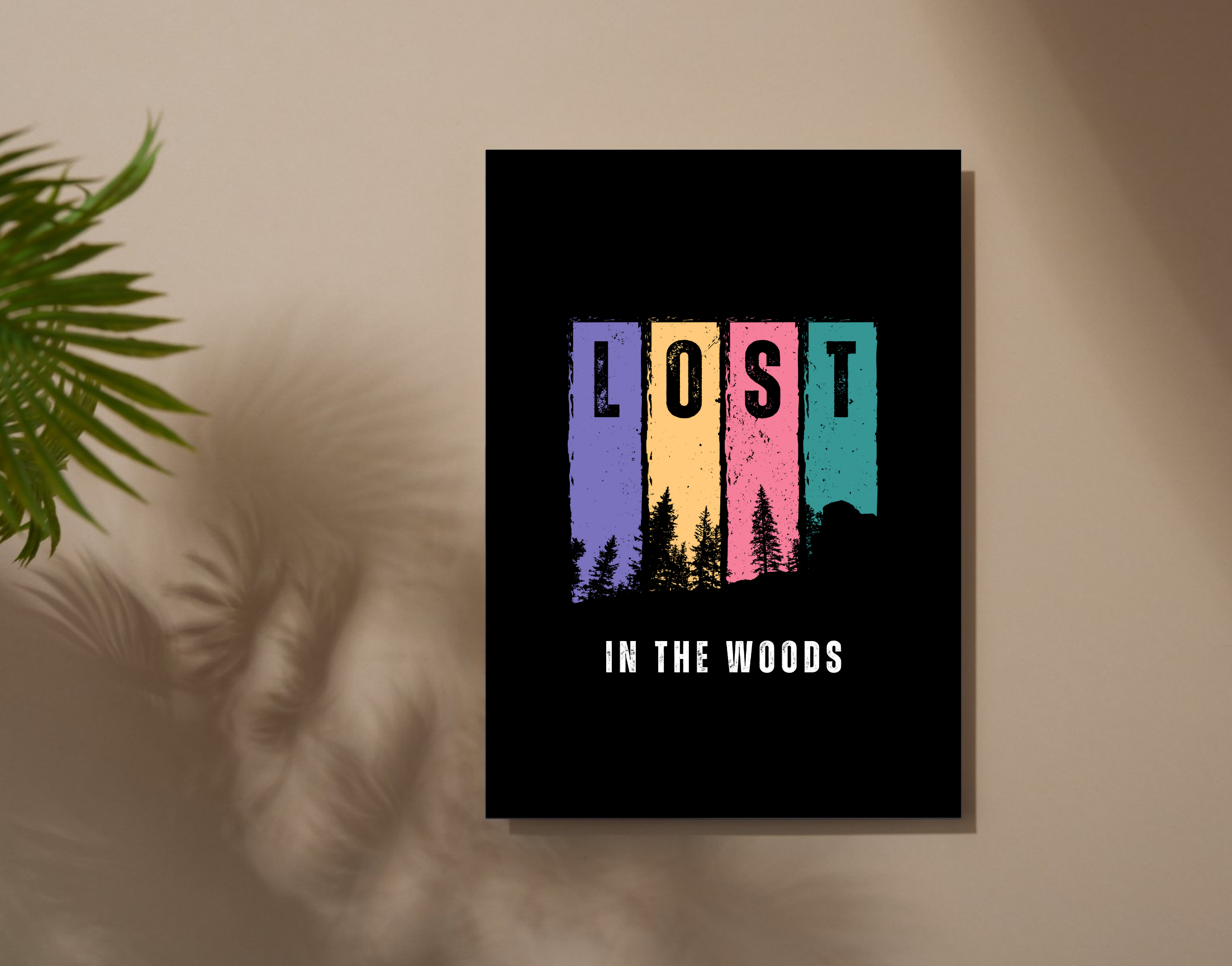 "LOST IN THE WOOD"- Shiny & Sturdy Metallic Poster  Art That Pops & Sticks (Literally!)