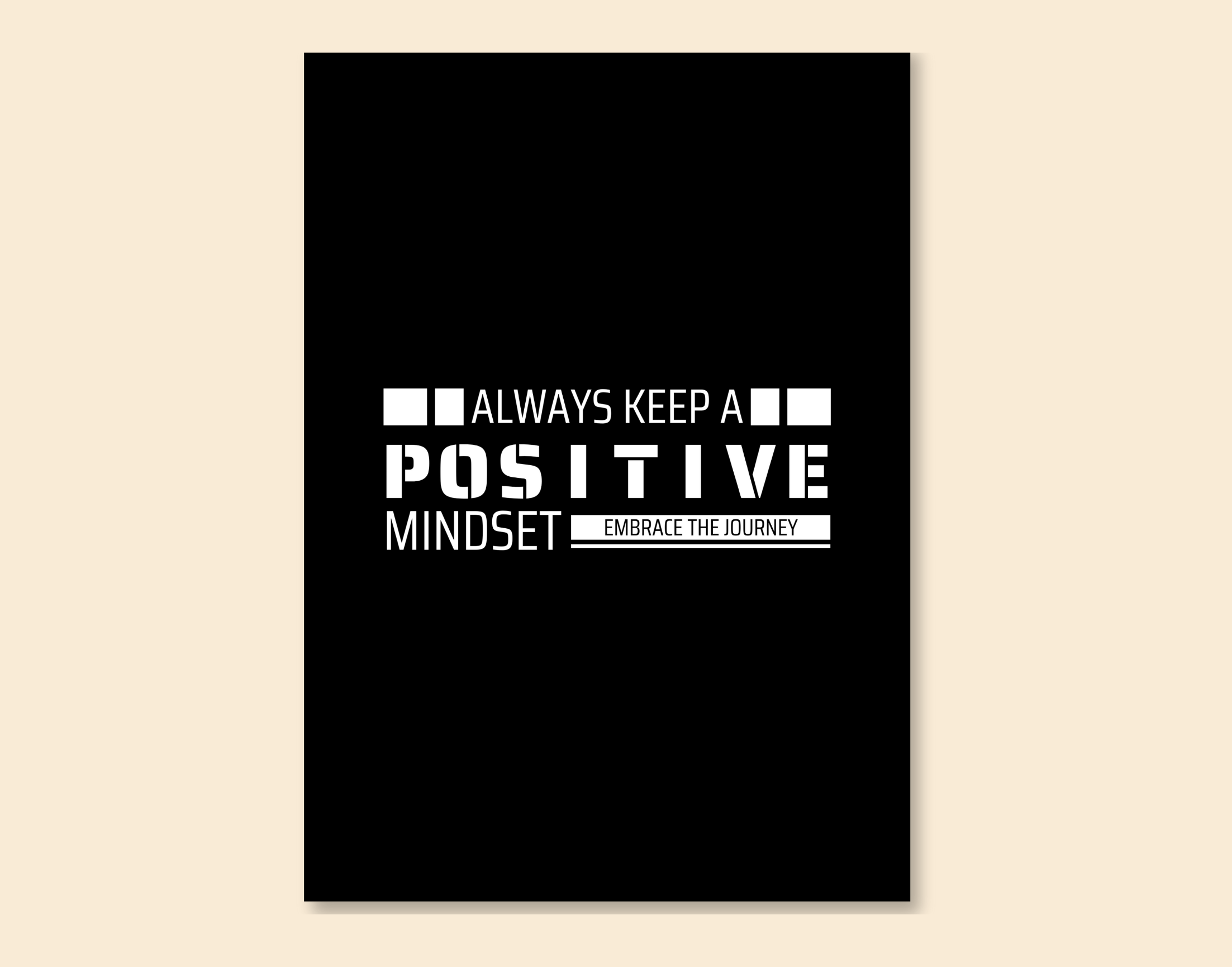 "POSITIVE MINDSET"- Shiny & Sturdy Metallic Poster  Art That Pops & Sticks (Literally!)