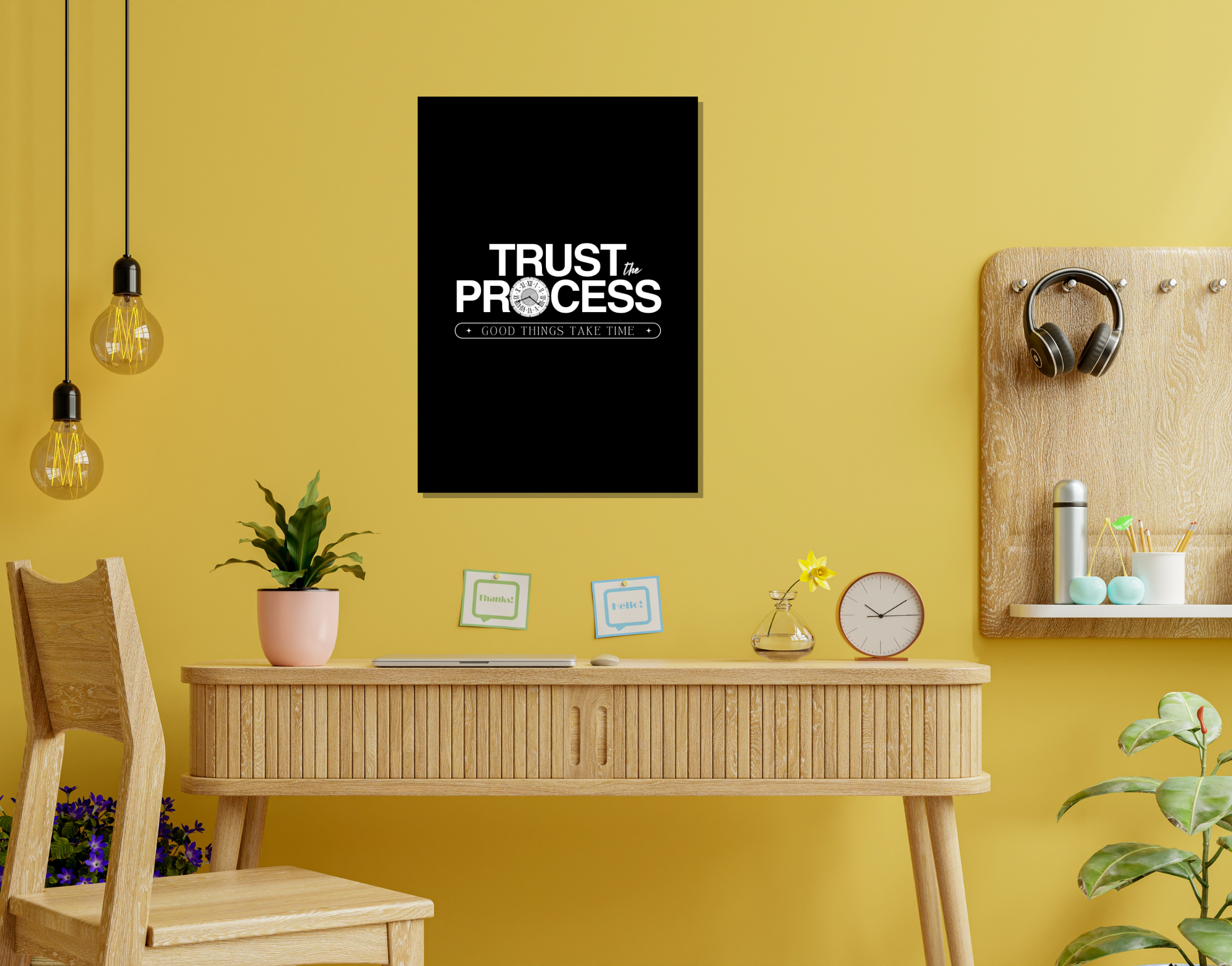 "TRUST THE PROCESS"- Shiny & Sturdy Metallic Poster  Art That Pops & Sticks (Literally!)