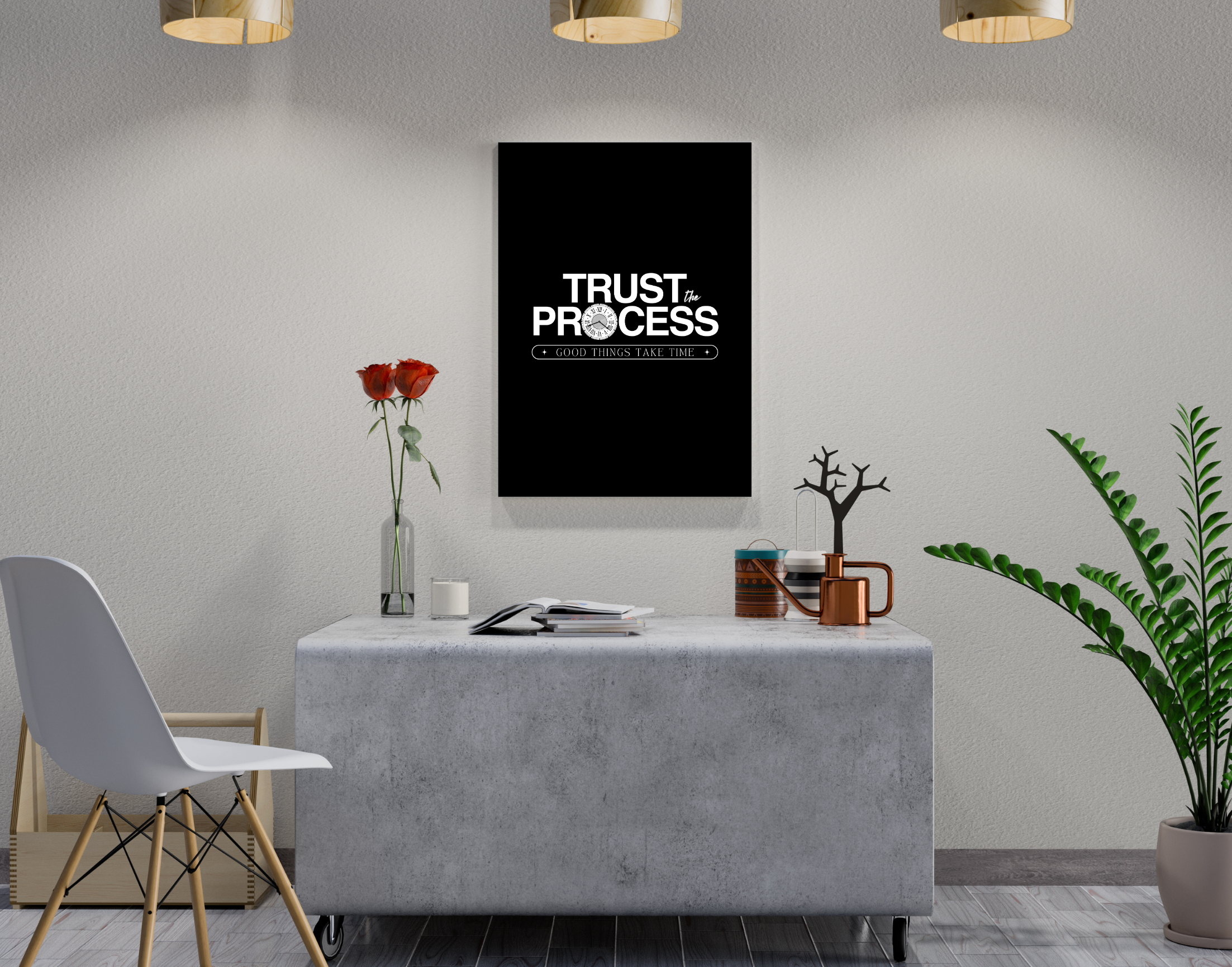 "TRUST THE PROCESS"- Shiny & Sturdy Metallic Poster  Art That Pops & Sticks (Literally!)