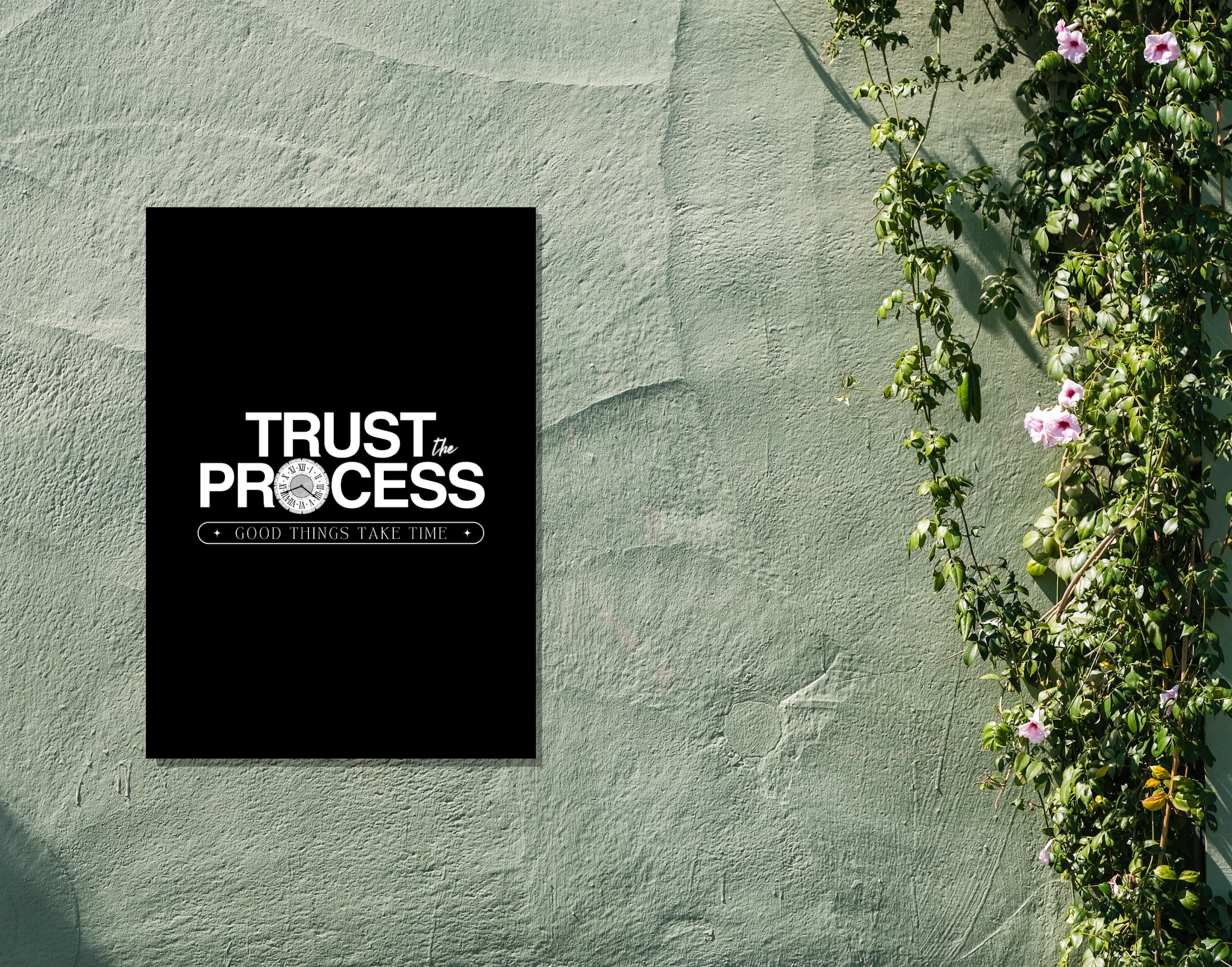 "TRUST THE PROCESS"- Shiny & Sturdy Metallic Poster  Art That Pops & Sticks (Literally!)