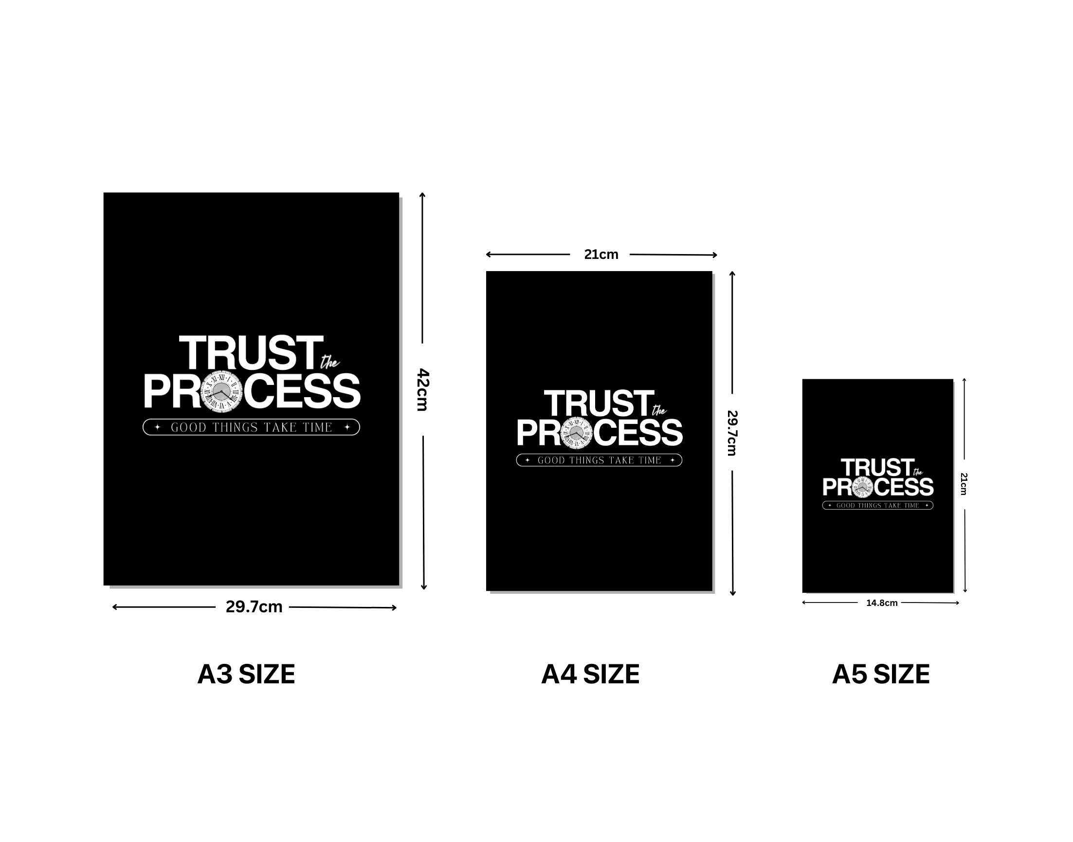 "TRUST THE PROCESS"- Shiny & Sturdy Metallic Poster  Art That Pops & Sticks (Literally!)