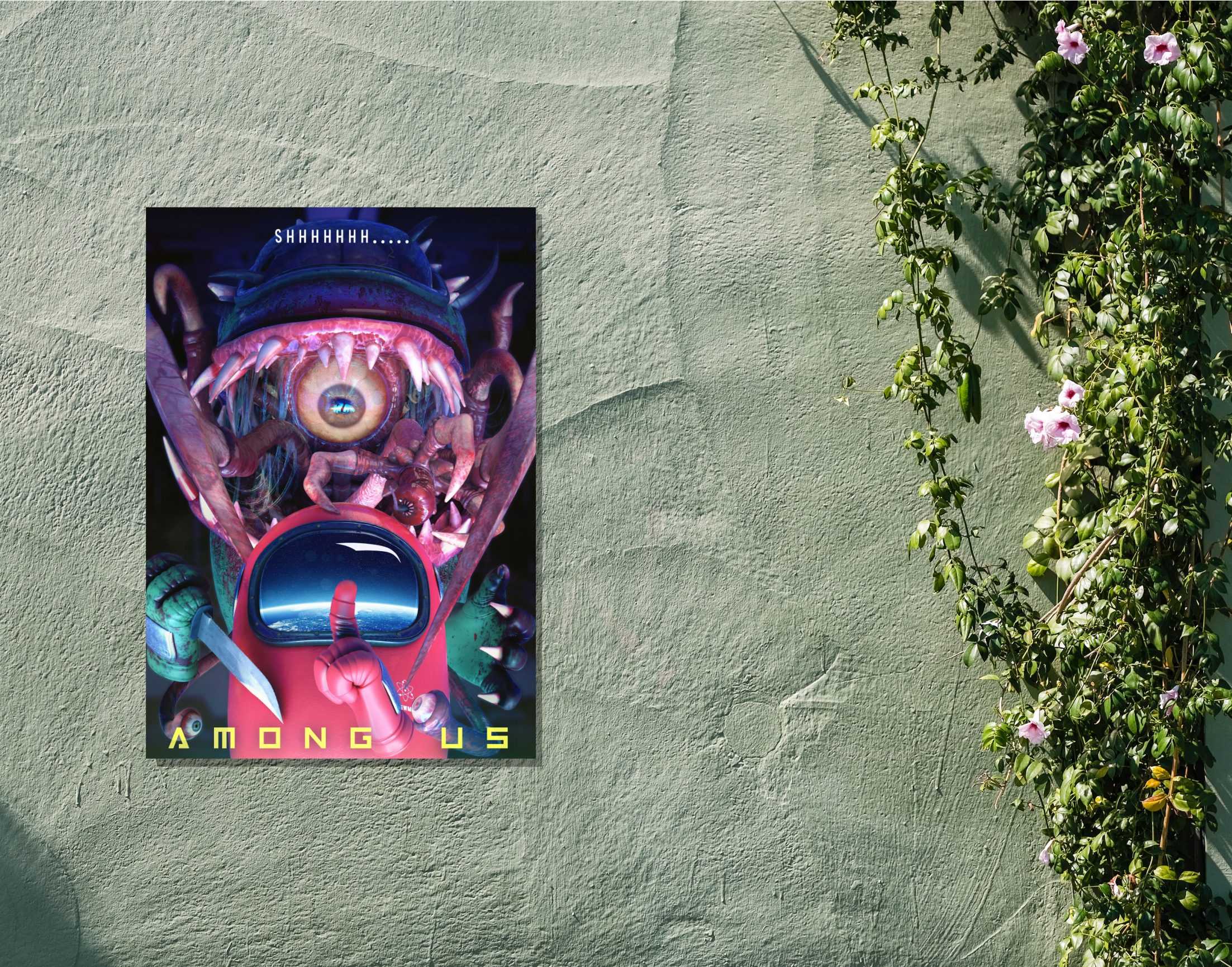 "AMONG US: IMPOSTER PORTAL"- Shiny & Sturdy Metallic Poster  Art That Pops & Sticks (Literally!)