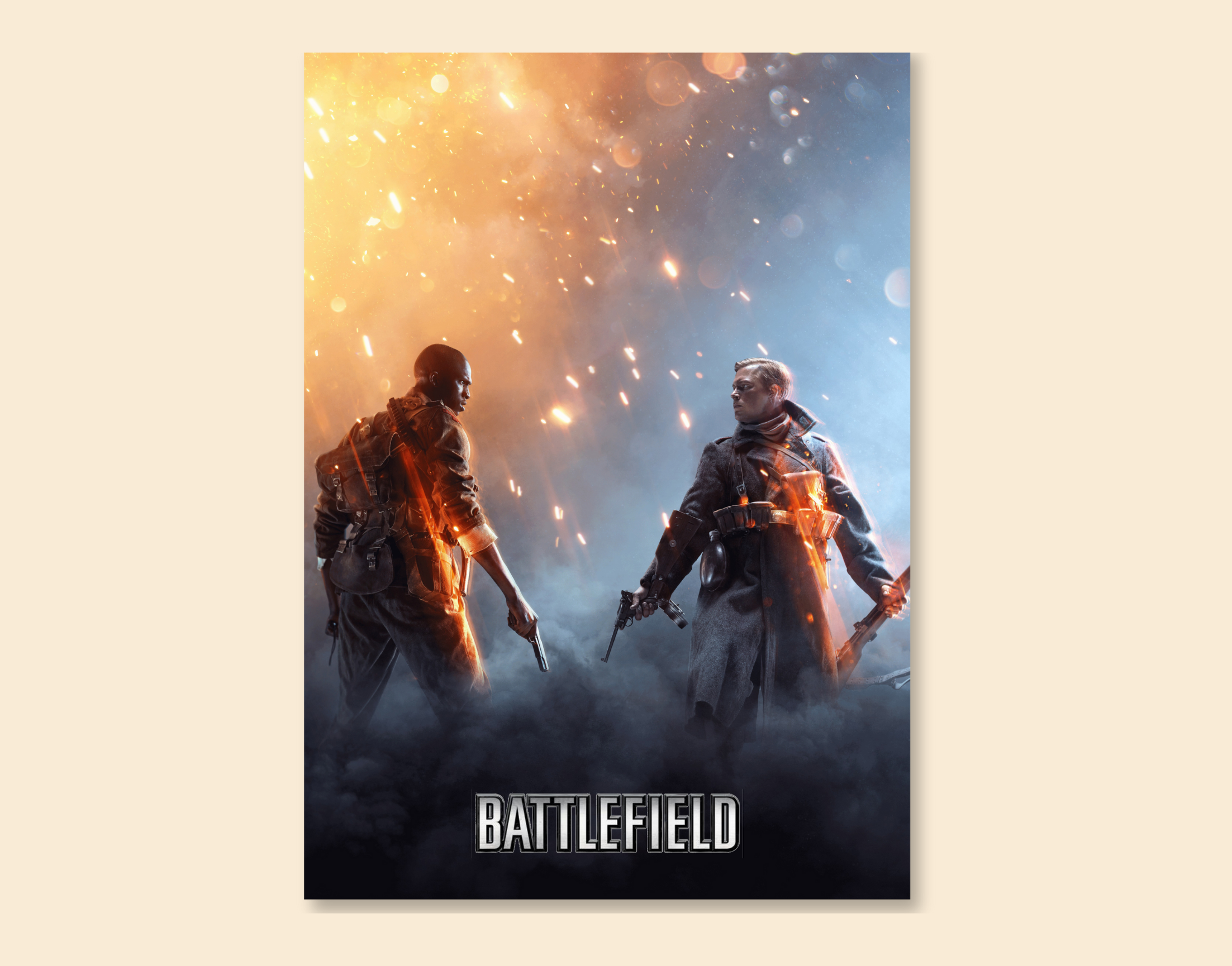 "BATTLEFIELD: GAMING"- Shiny & Sturdy Metallic Poster  Art That Pops & Sticks (Literally!)