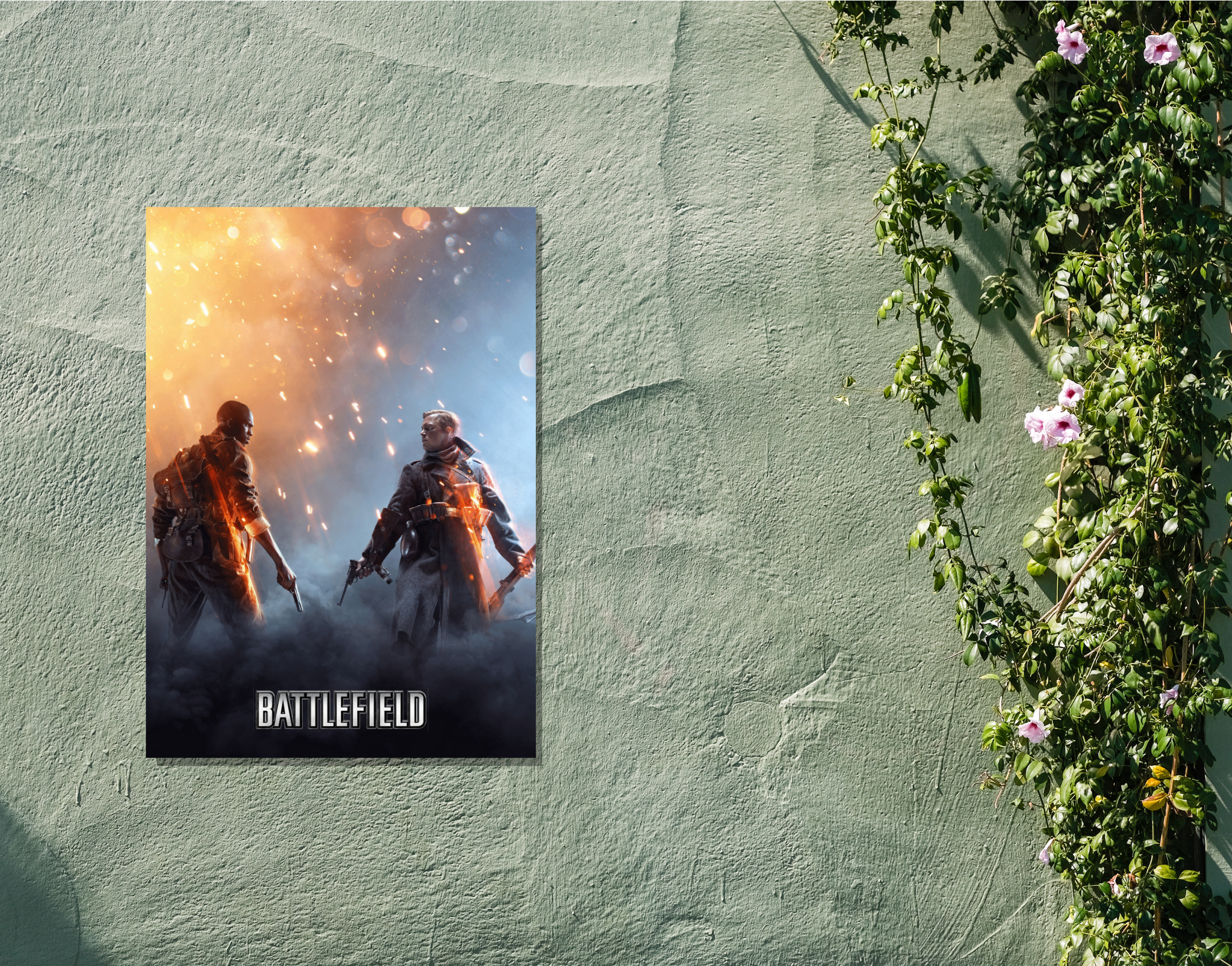 "BATTLEFIELD: GAMING"- Shiny & Sturdy Metallic Poster  Art That Pops & Sticks (Literally!)