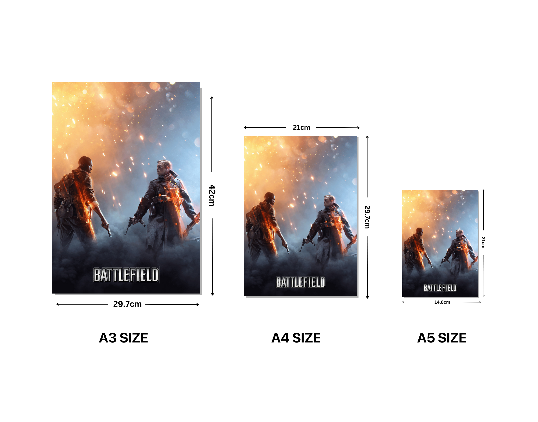 "BATTLEFIELD: GAMING"- Shiny & Sturdy Metallic Poster  Art That Pops & Sticks (Literally!)