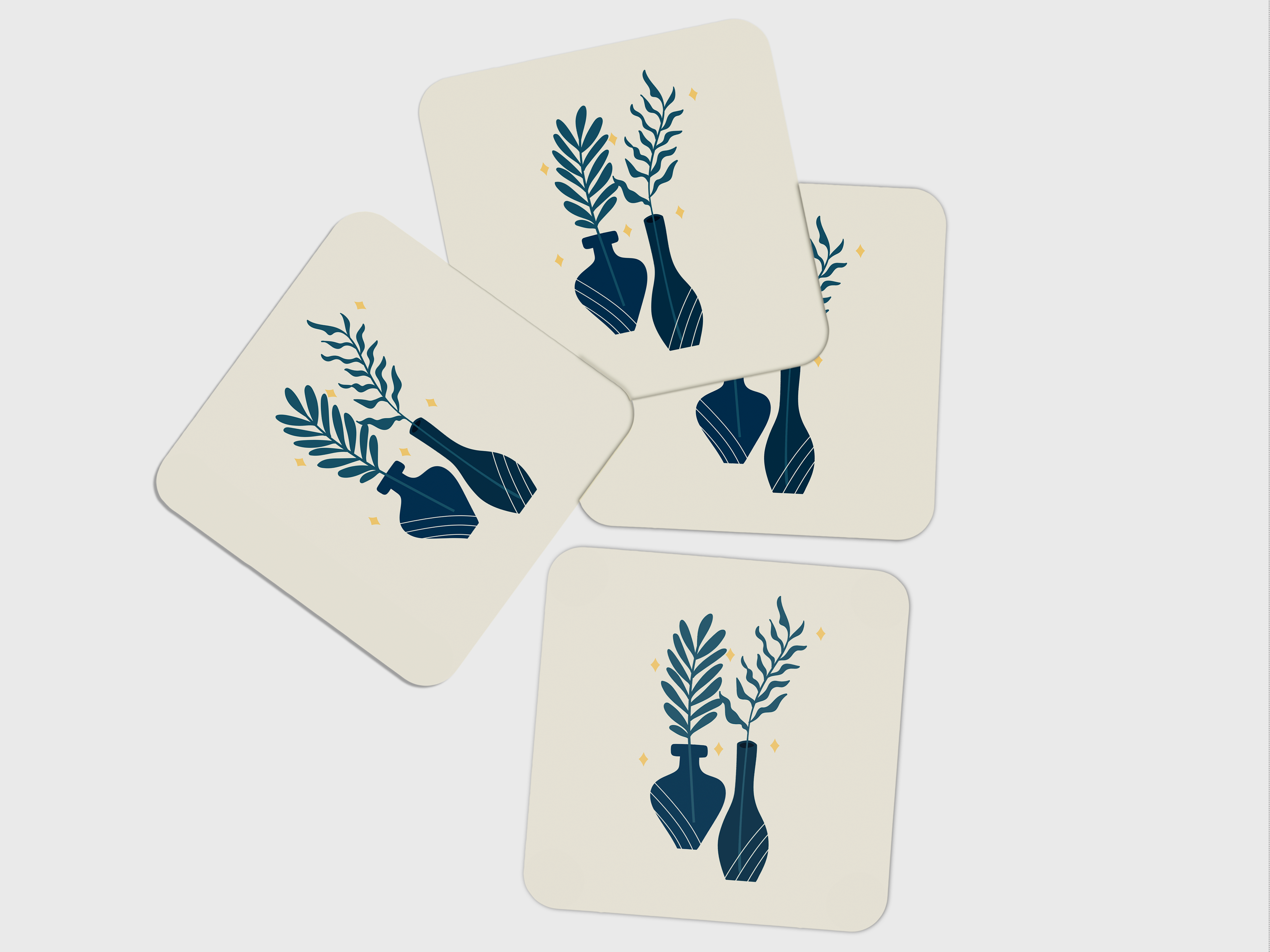 Elevate Your Tabletop with Vase Flair: Coaster Set