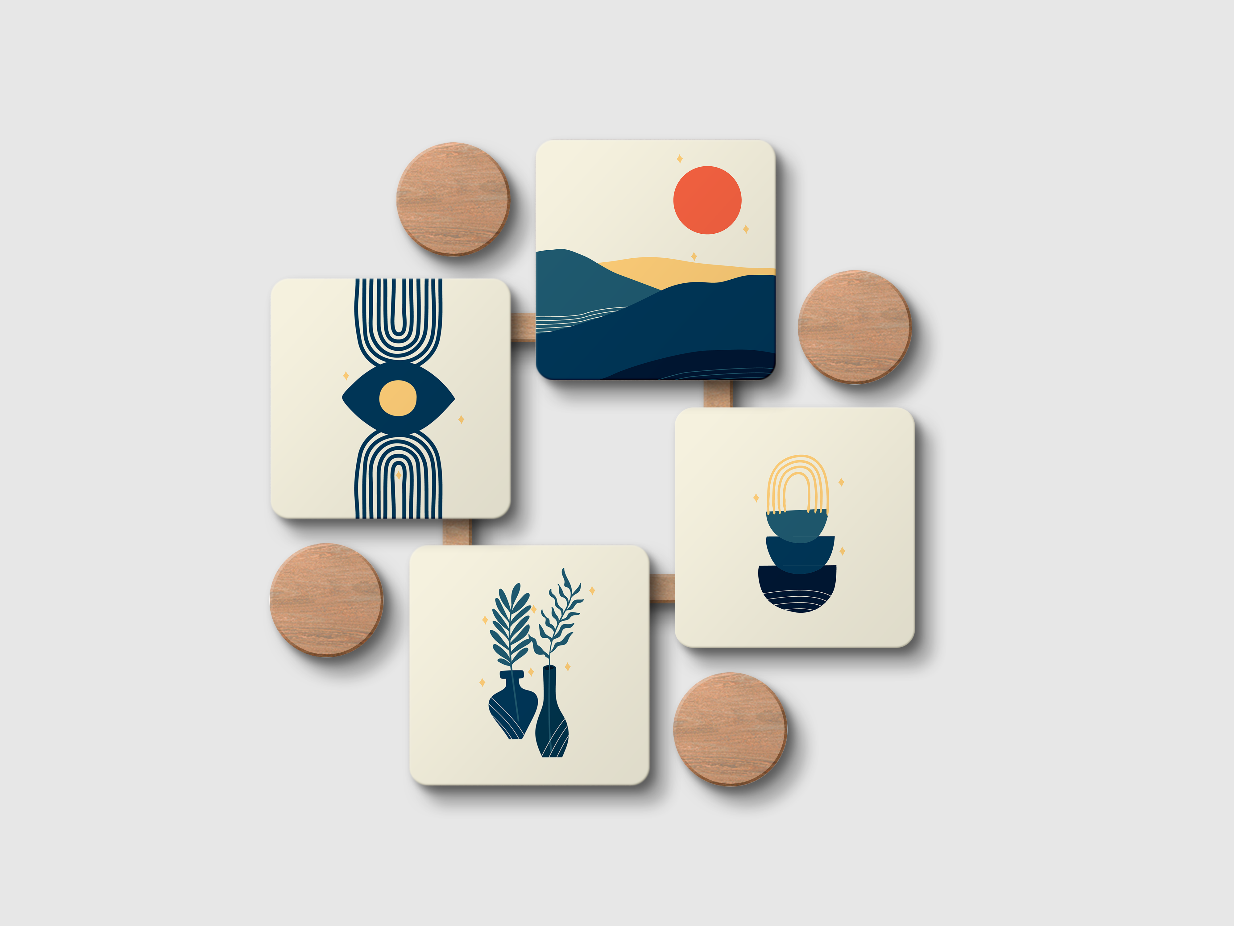 Explore Unique Designs for Your Tabletop: 4 Set Coaster