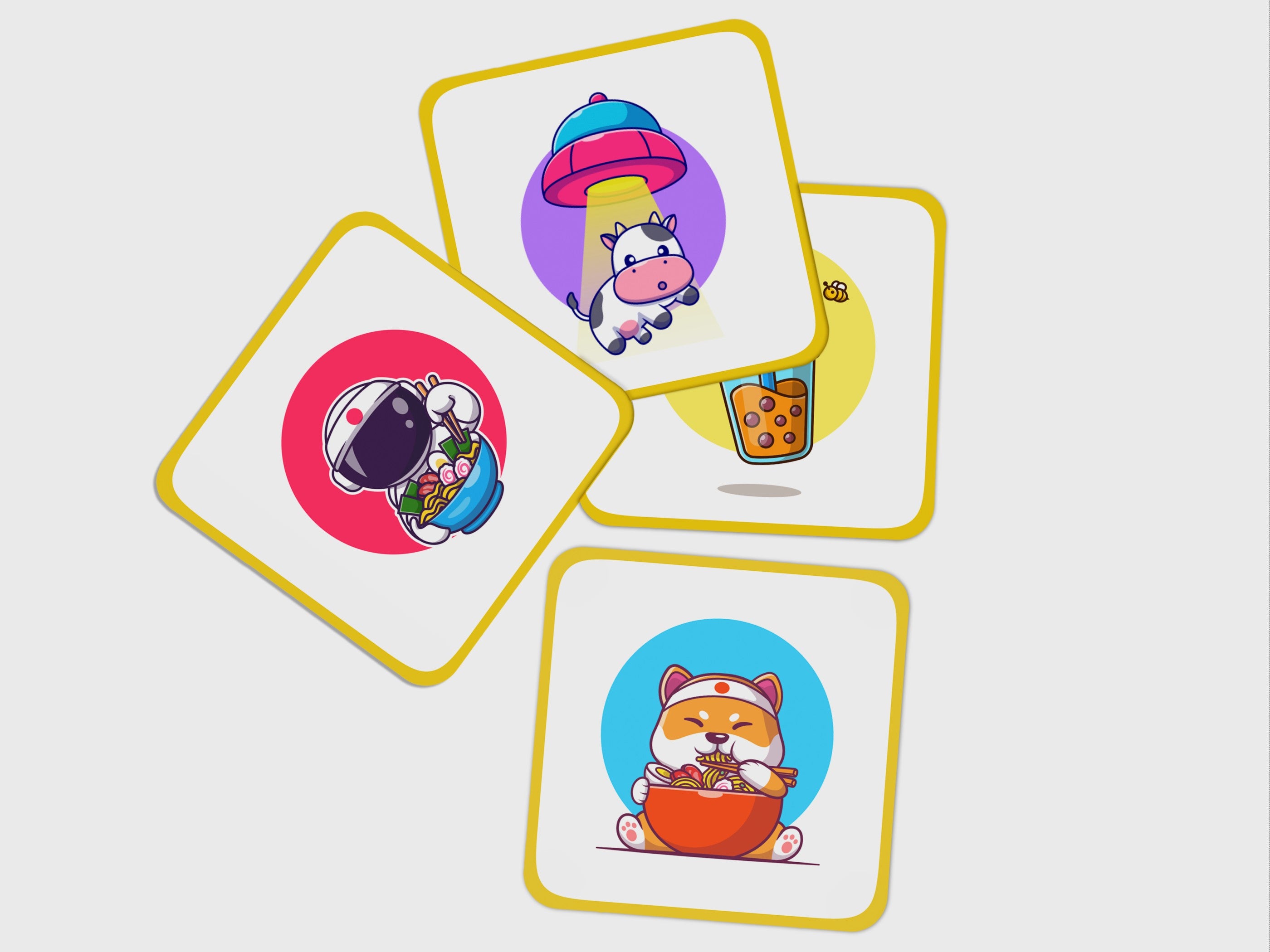 'Cute Fusion' Coaster Set of 4