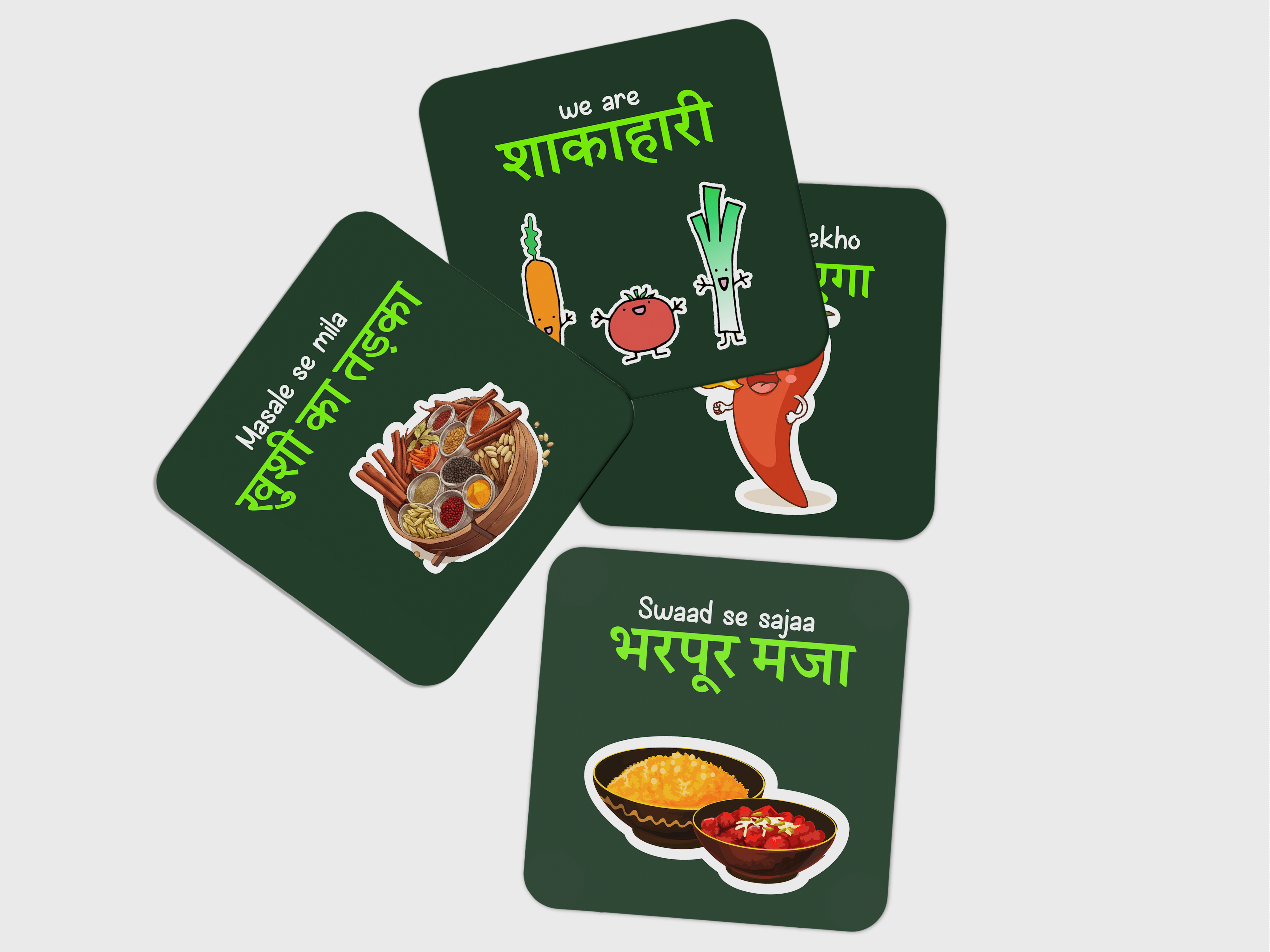 Tipsy Tale Vegetarian Delights Coaster Set of 4