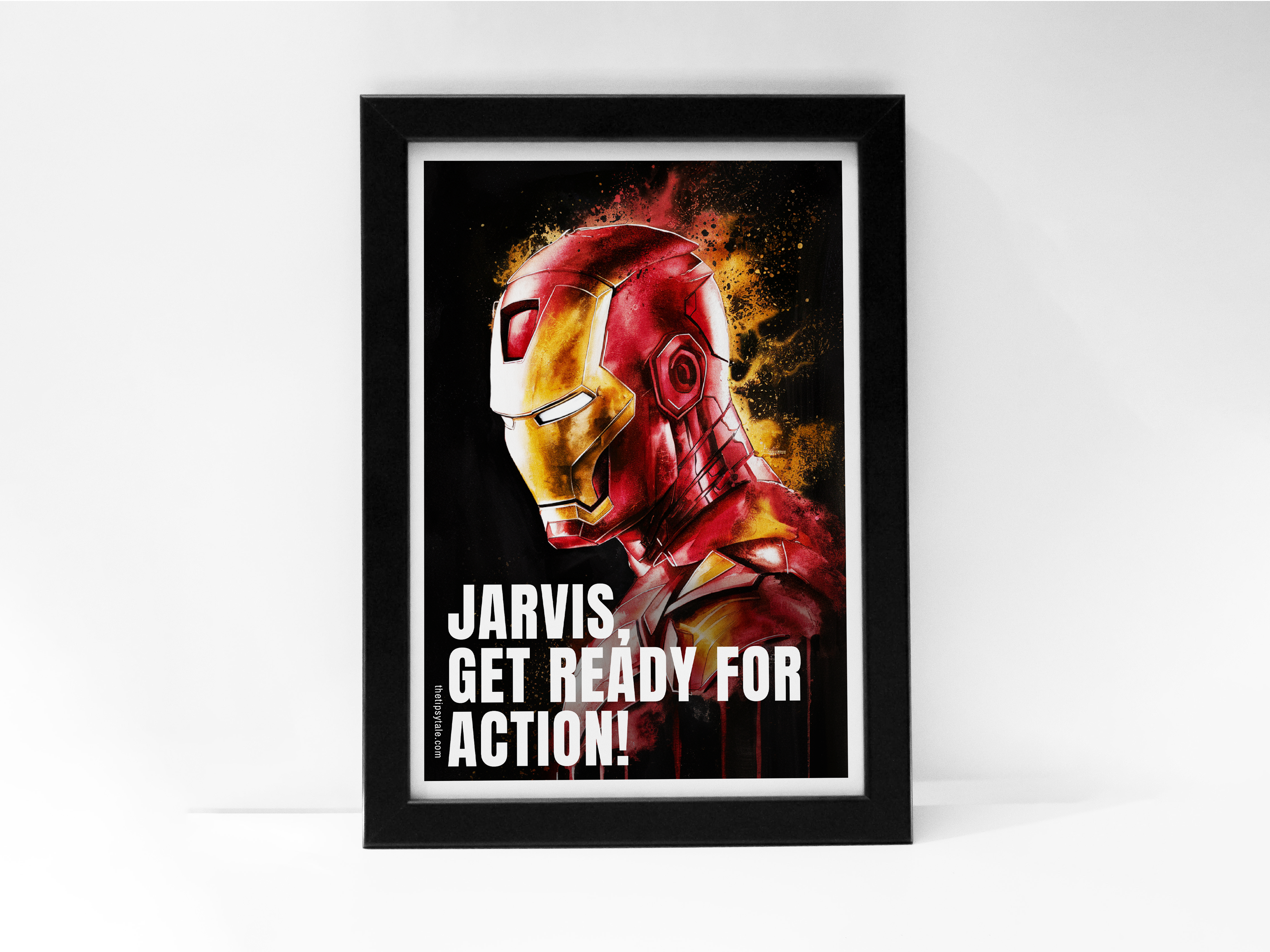 FRAMED "Jarvis Get ready for Action" Poster – A4 Size - Marvel Theme