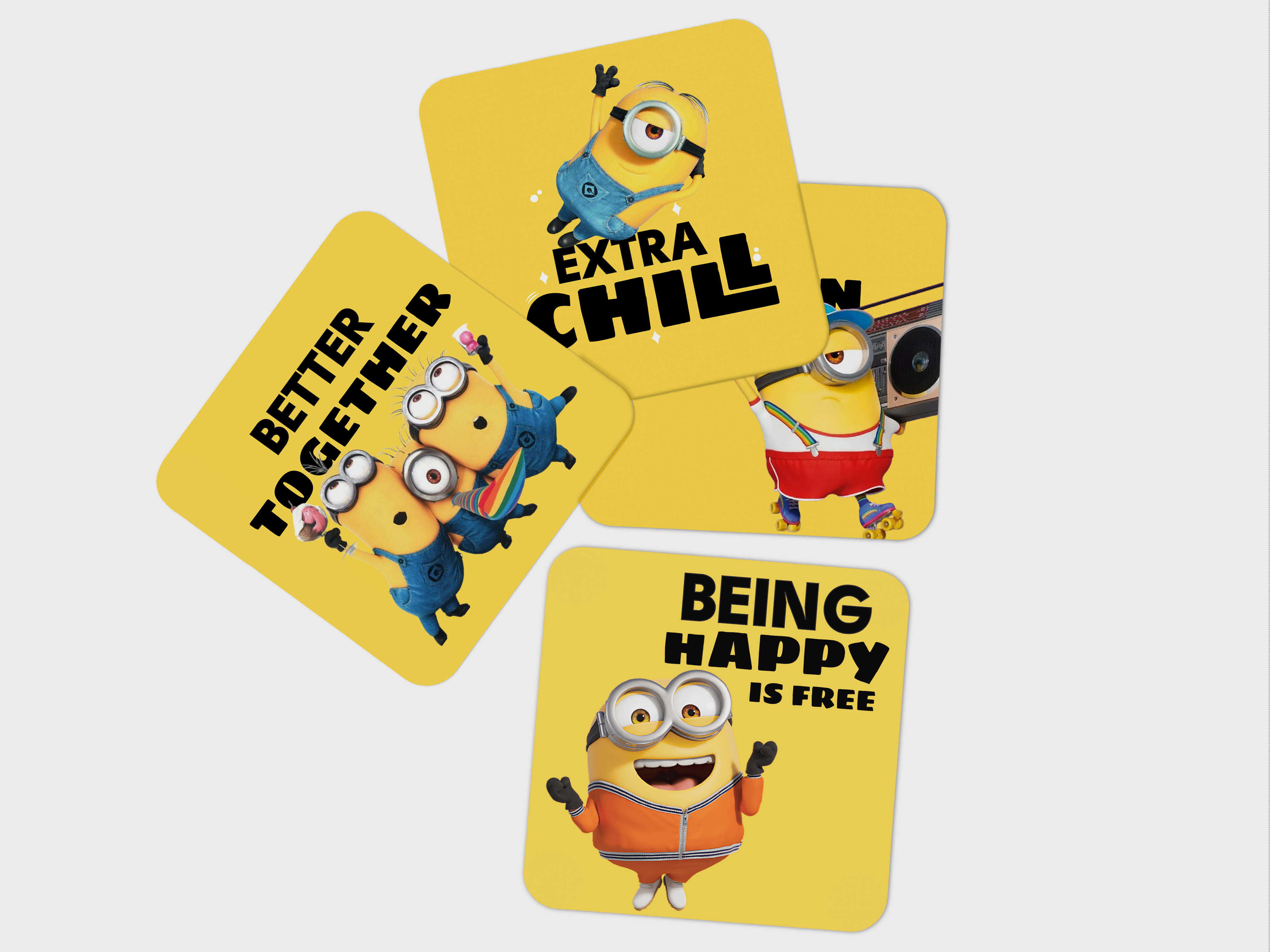 Minions Fun Pack 4 Set Coaster - Enjoy Every Moment with Playful Minions!