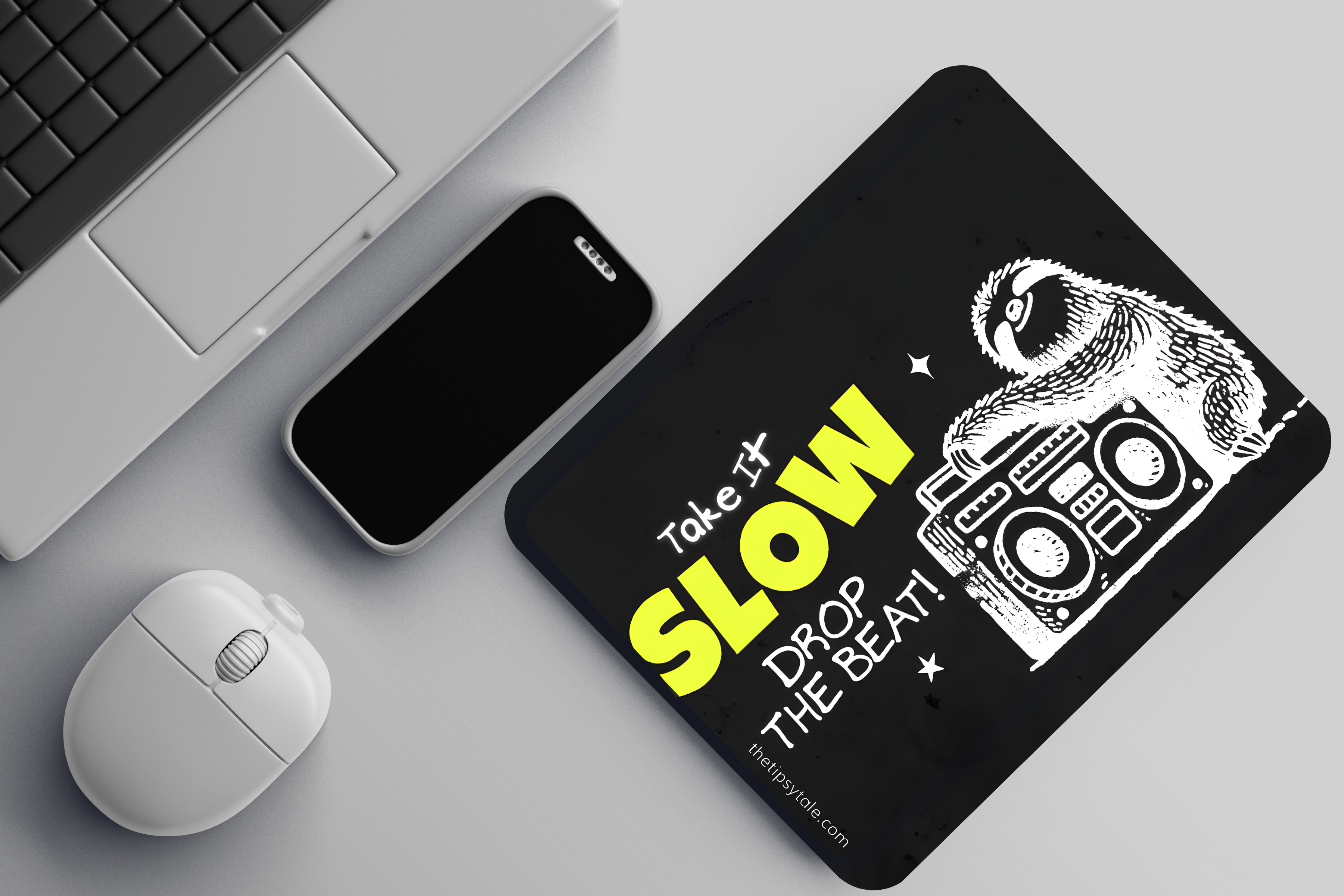 "Take It Slow Drop The Beat" Mousepad – Enhance Your Workspace with Style