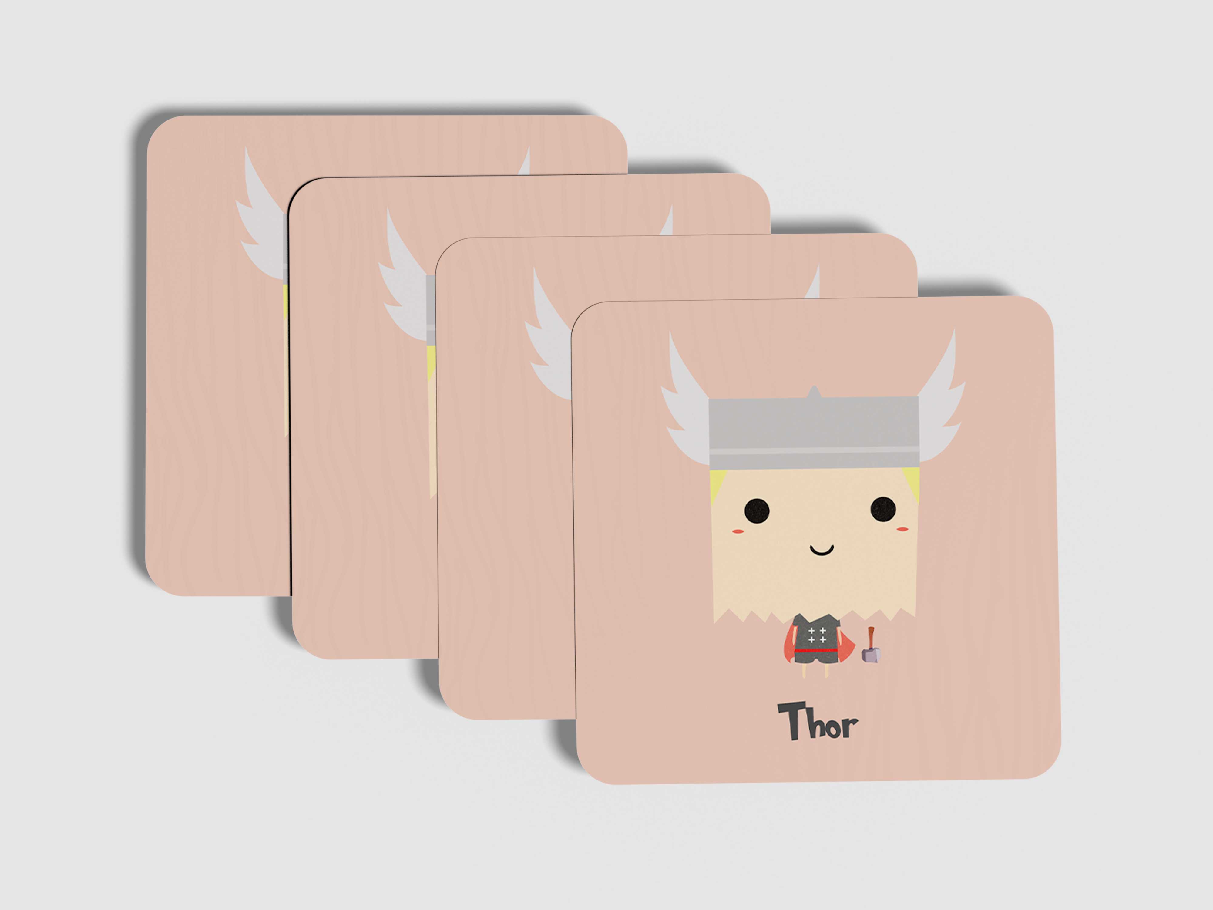 Shield Your Surfaces with Thunderous Might!:Thor Coaster Set