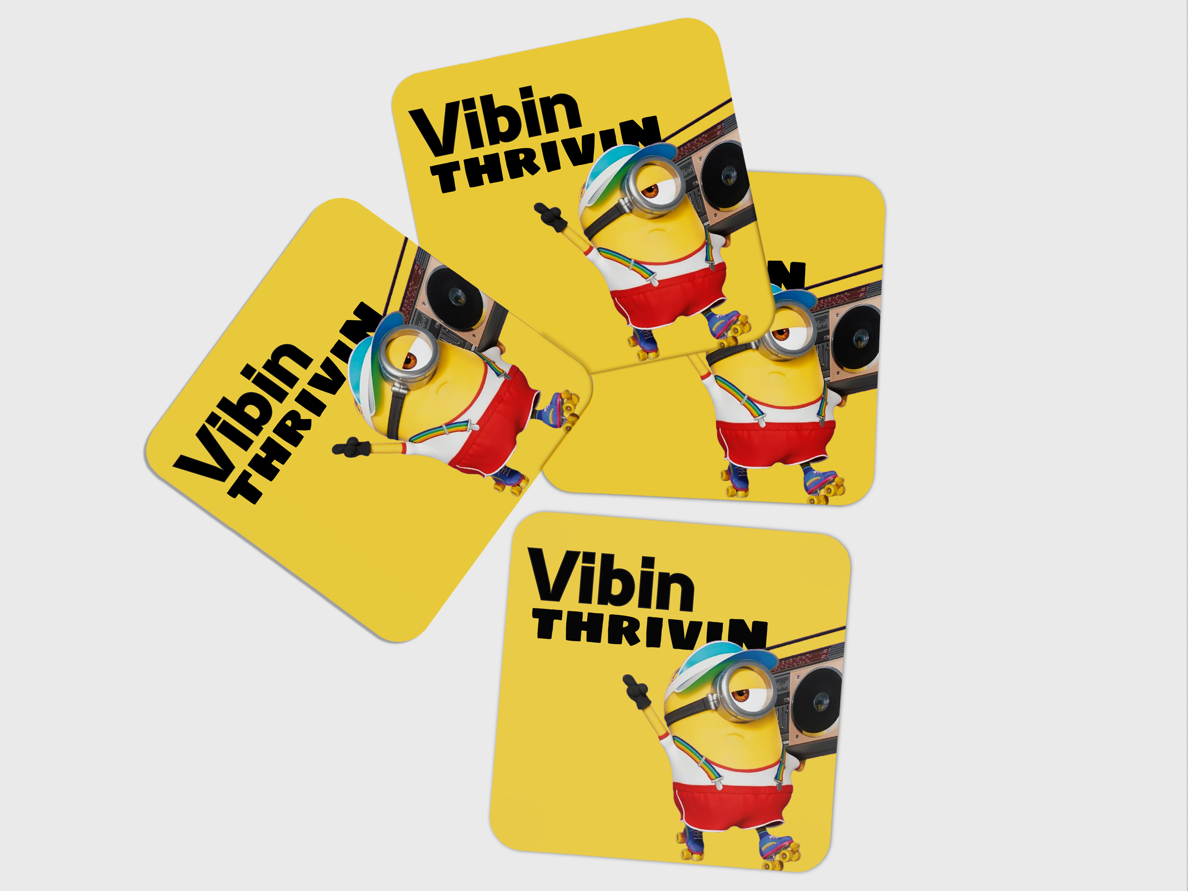 Minions Vibin Thriving Coaster Set - Add Playful Fun to Your Tabletop!