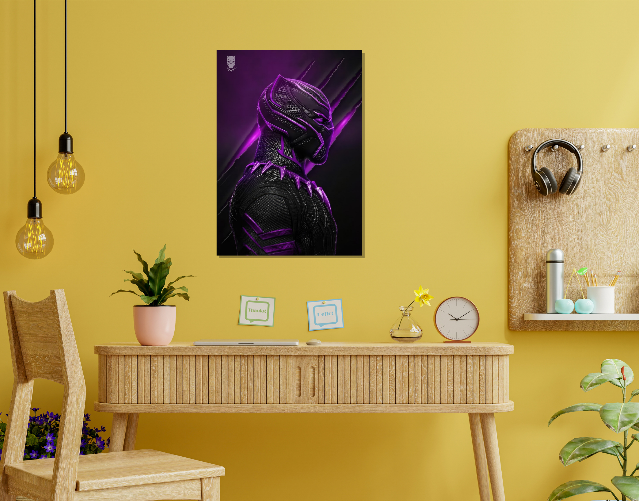 "BLACK PANTHER: VIBRANT VIBE"- Shiny & Sturdy Metallic Poster  Art That Pops & Sticks (Literally!)